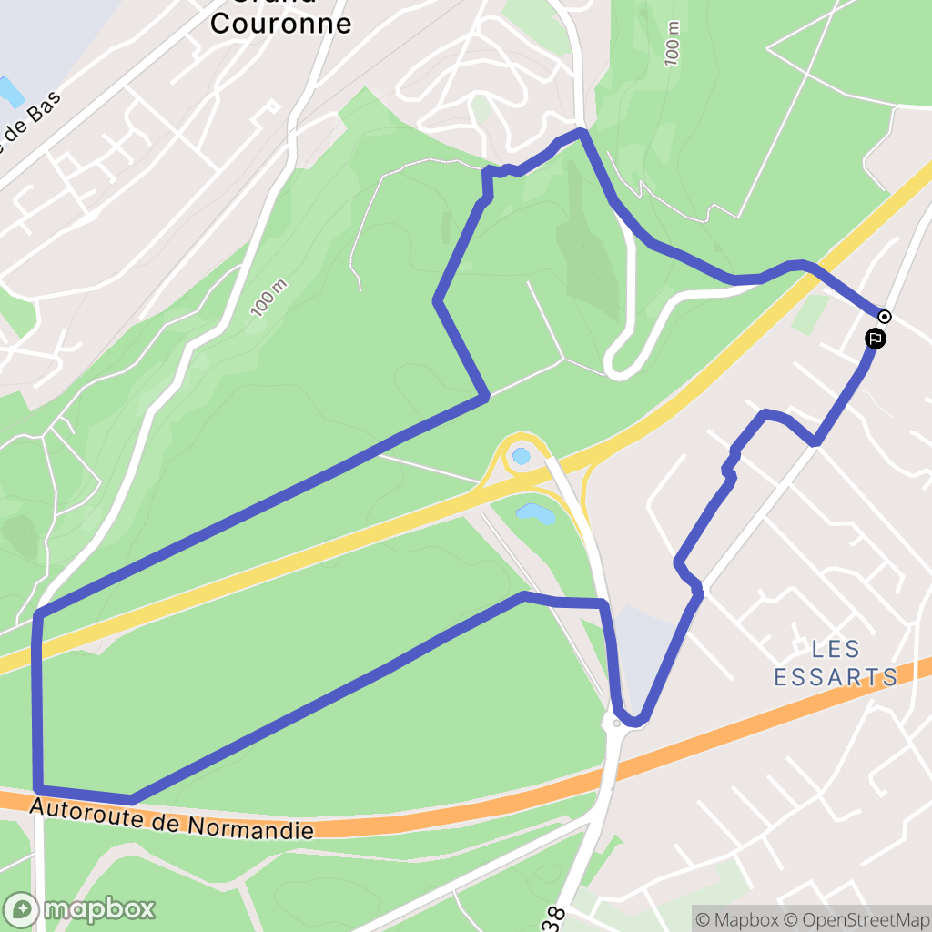 Grand-Couronne : carte du parcours de randonnée - France