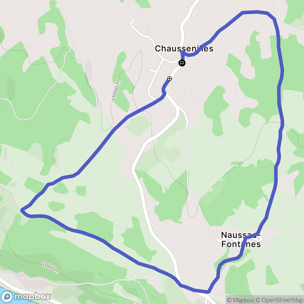 Naussac-Fontanes : carte du parcours de randonnée - France