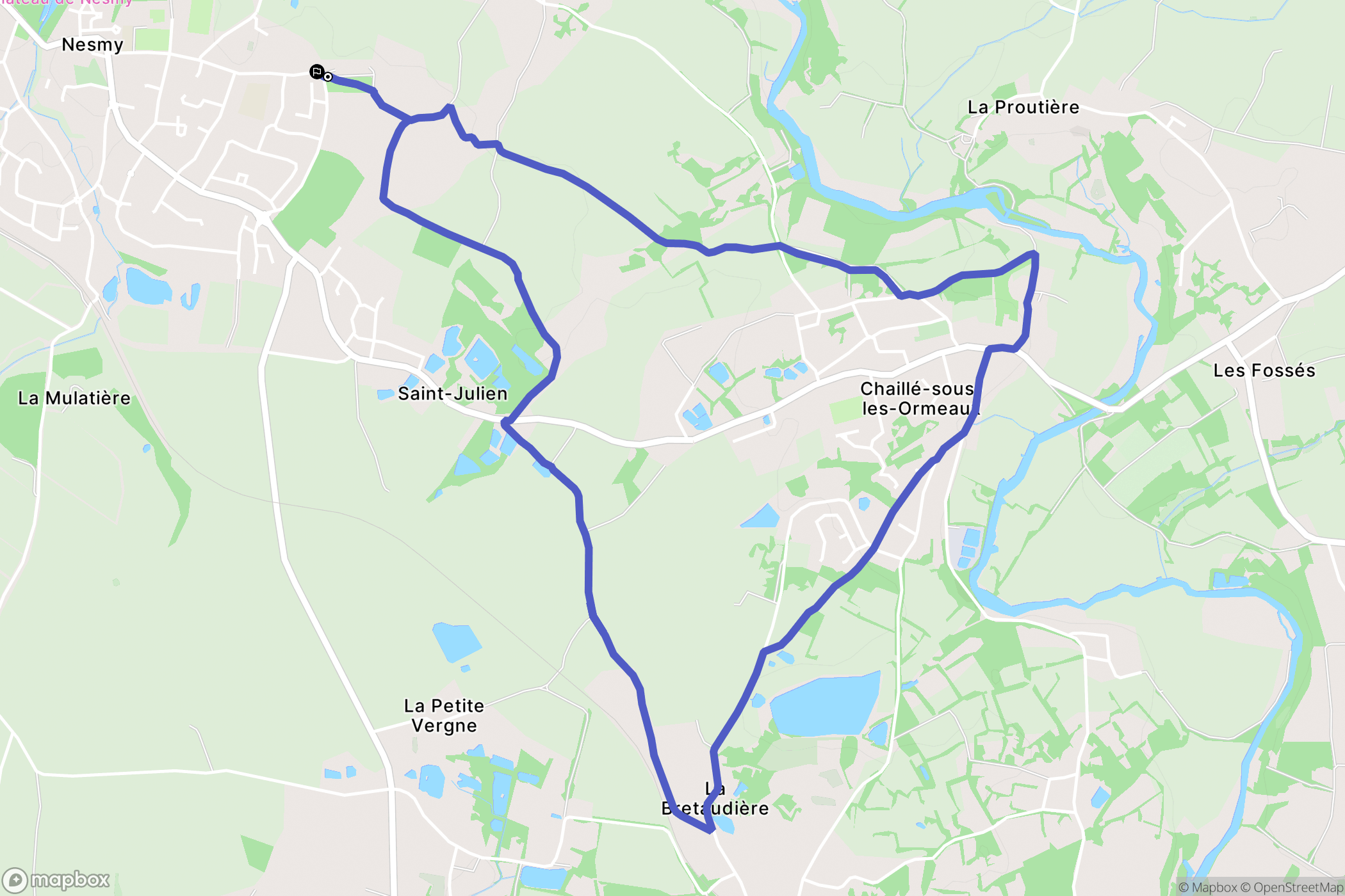 Nesmy : carte du parcours de randonnée - France
