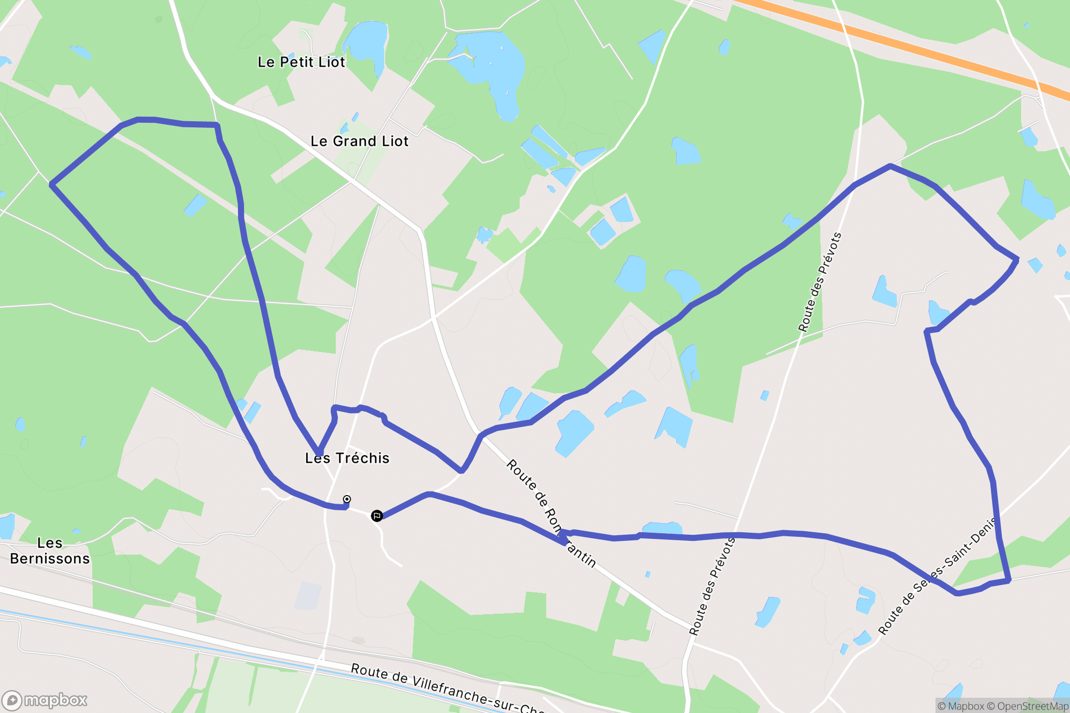 Langon-sur-Cher : carte du parcours de randonnée - France