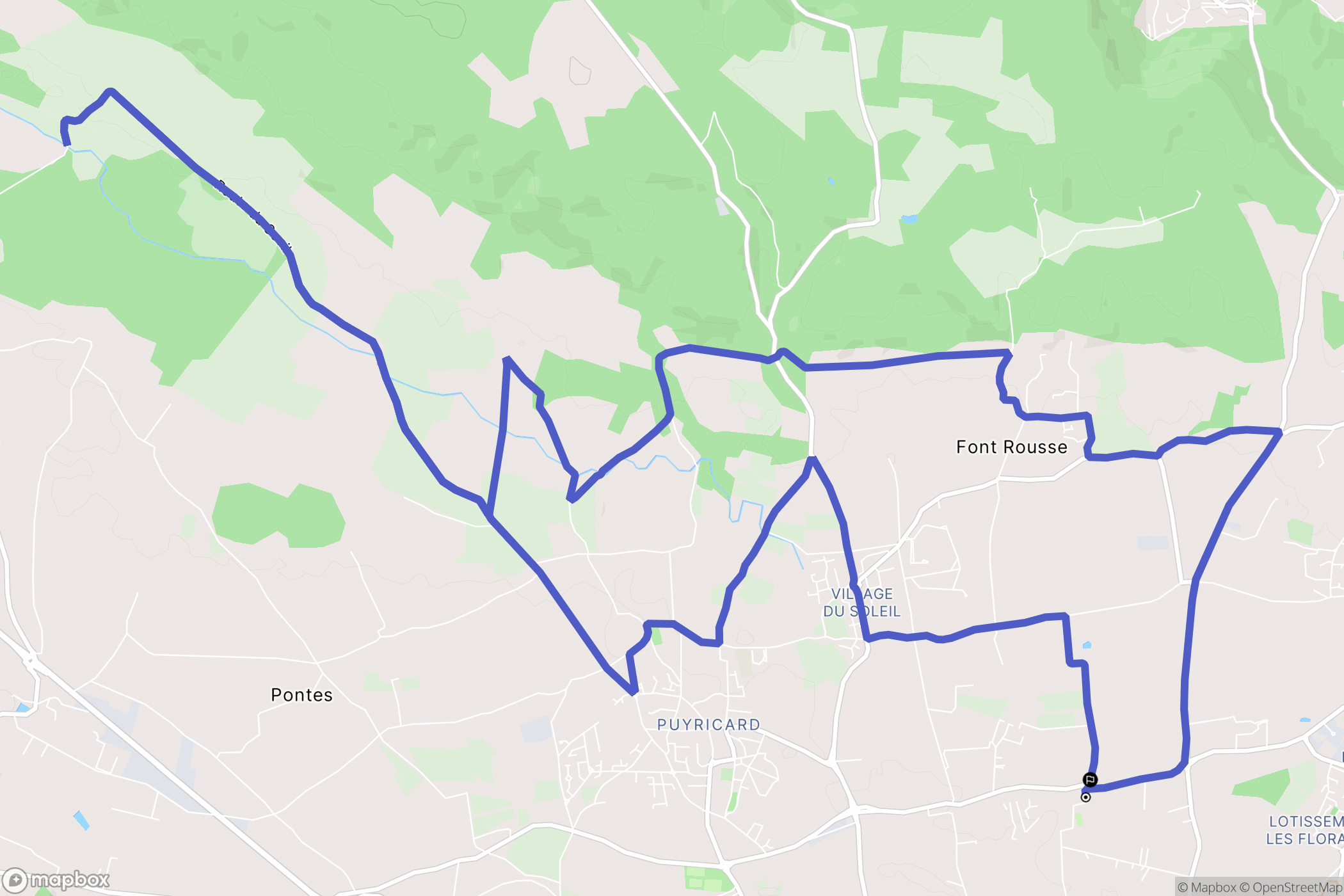 Aix-en-Provence : carte du parcours de randonnée - France