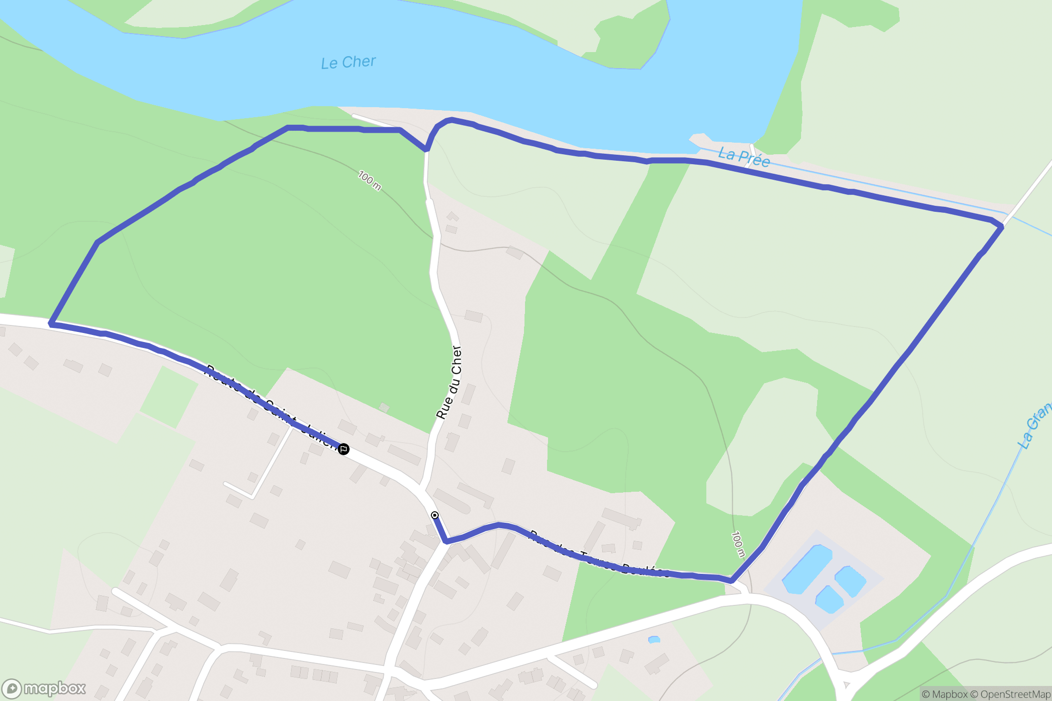 Mennetou-sur-Cher : carte du parcours de randonnée - France