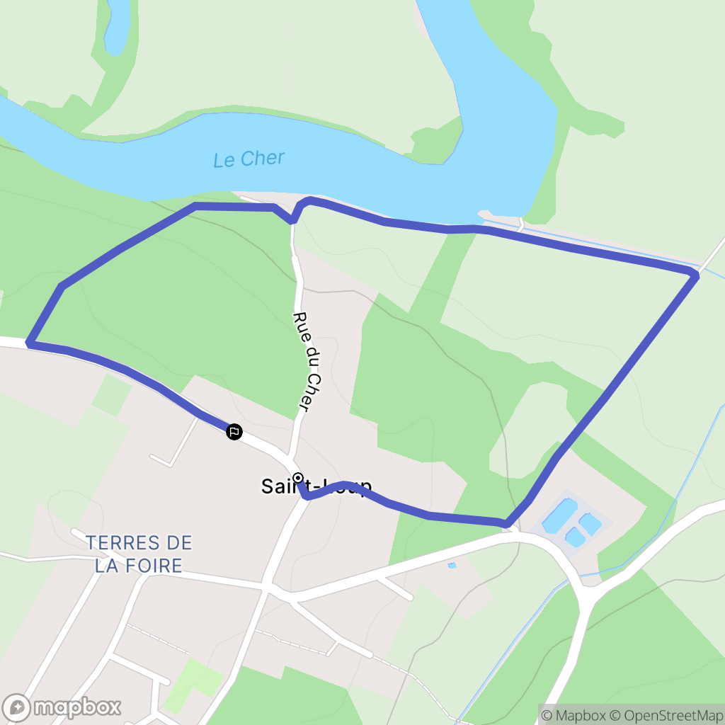 Mennetou-sur-Cher : carte du parcours de randonnée - France