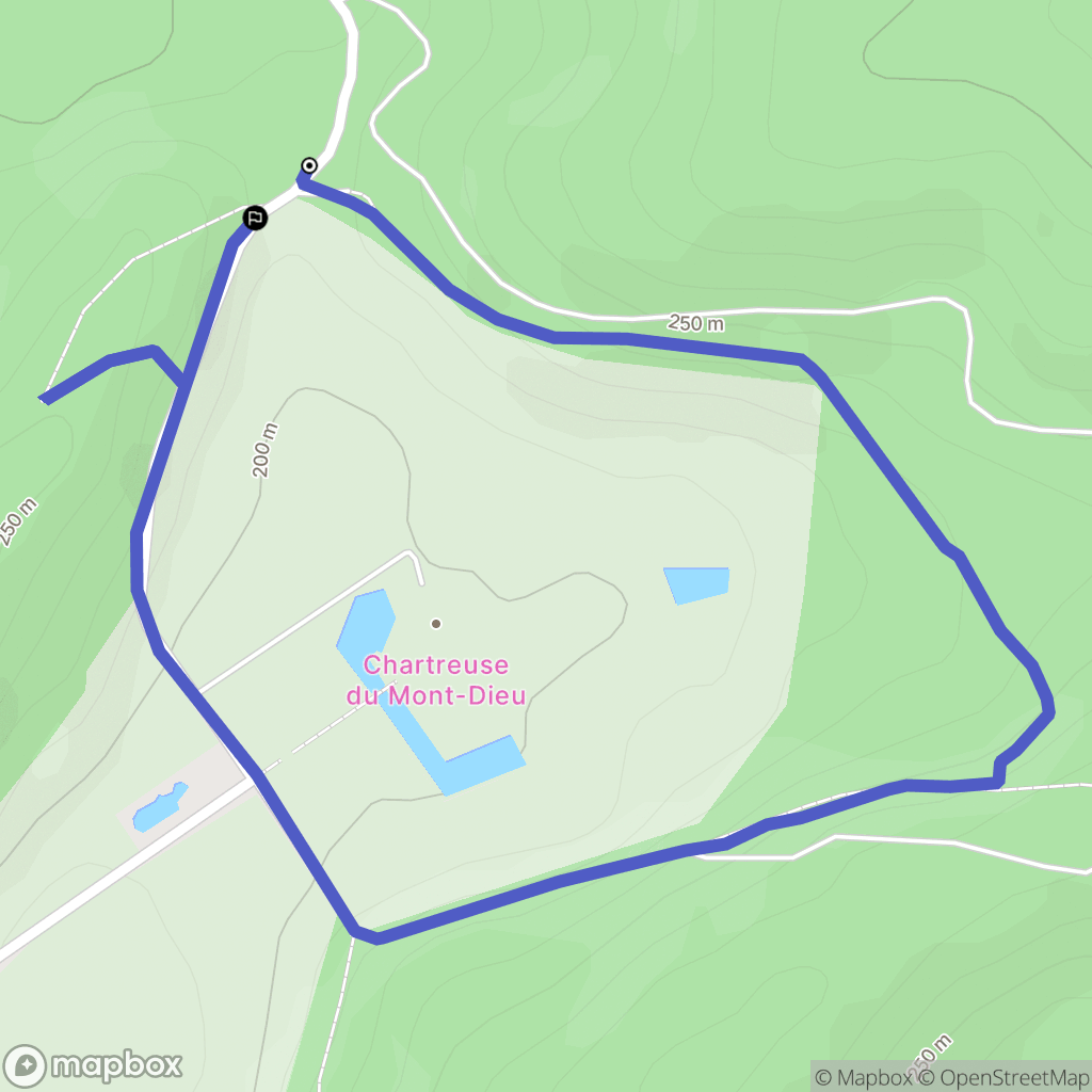 Le Mont-Dieu : carte du parcours de randonnée - France