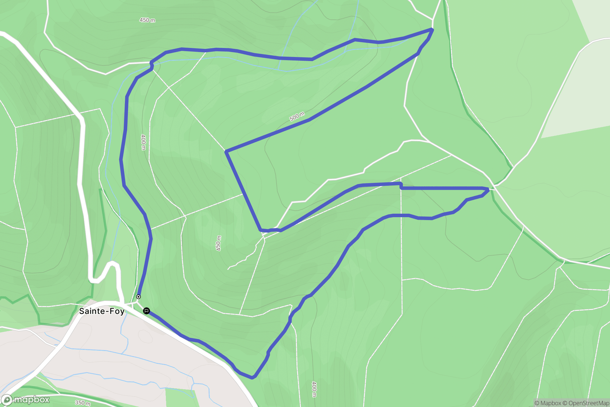Val-Suzon : carte du parcours de randonnée - France