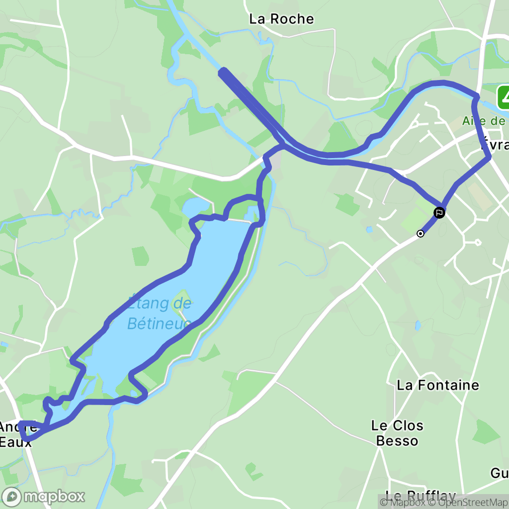 Évran : carte du parcours de randonnée - France