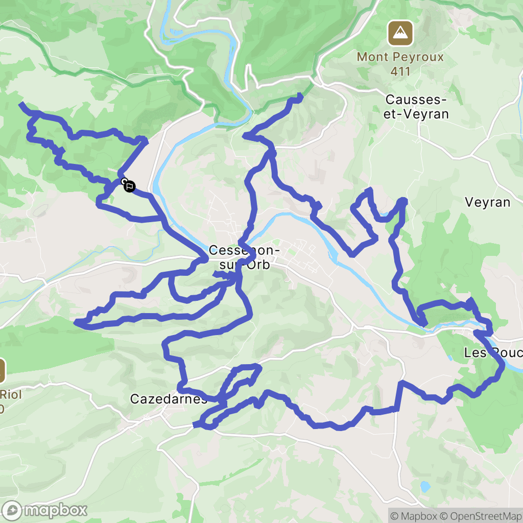 Cessenon-sur-Orb : carte du parcours de randonnée - France