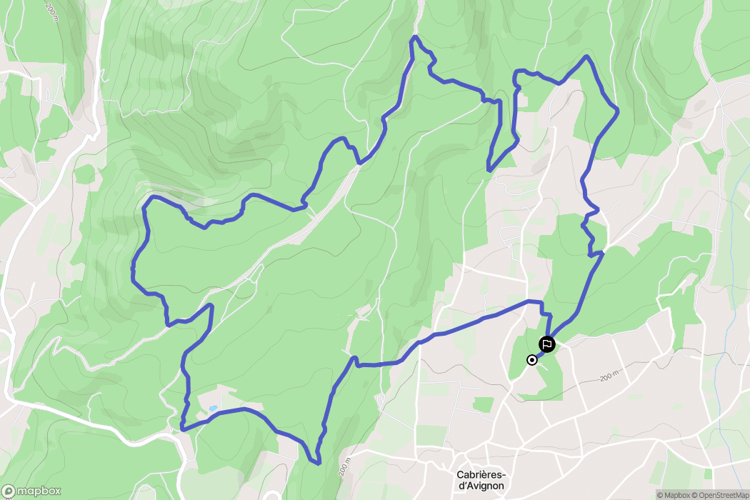 Cabrières-d'Avignon : carte du parcours de randonnée - France
