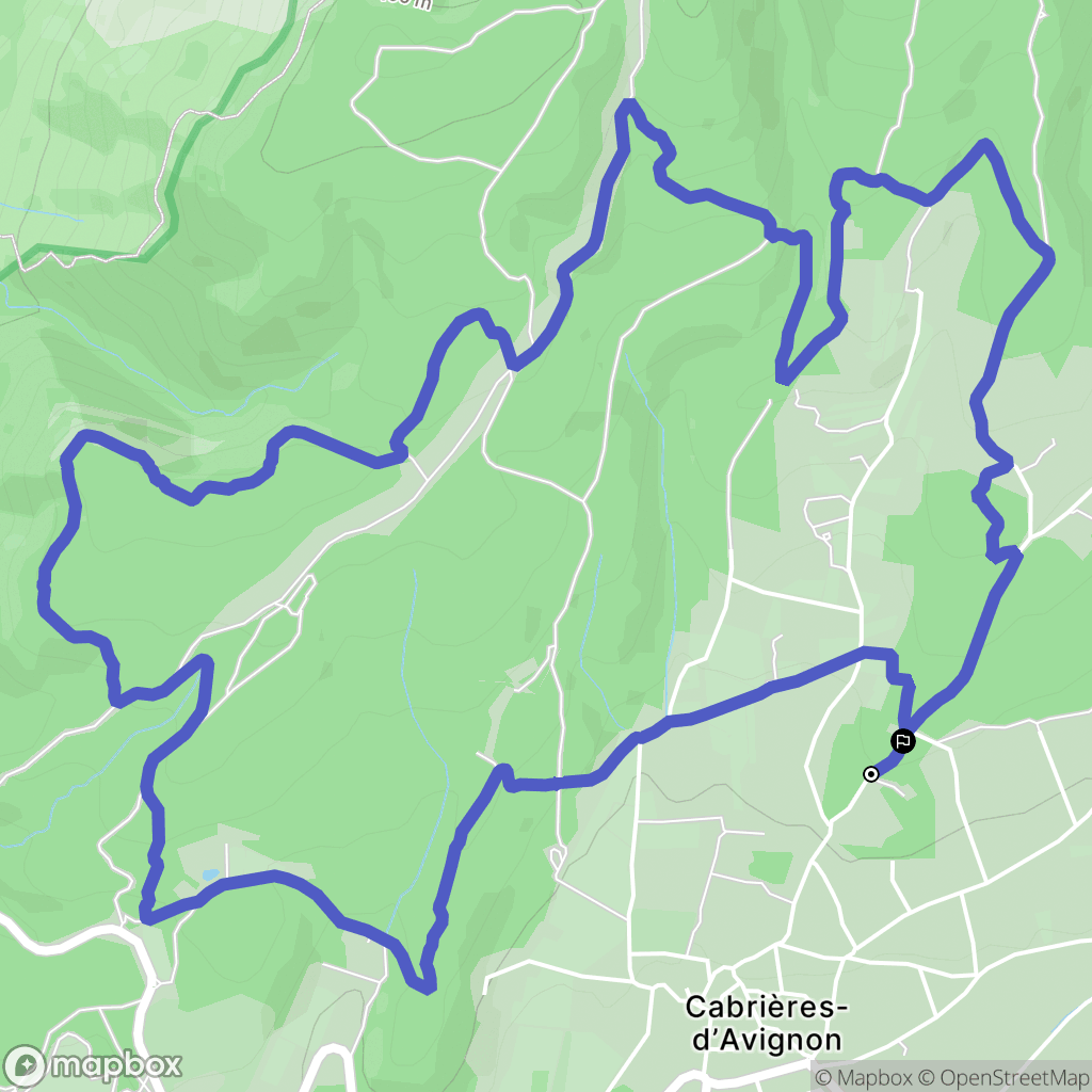 Cabrières-d'Avignon : carte du parcours de randonnée - France