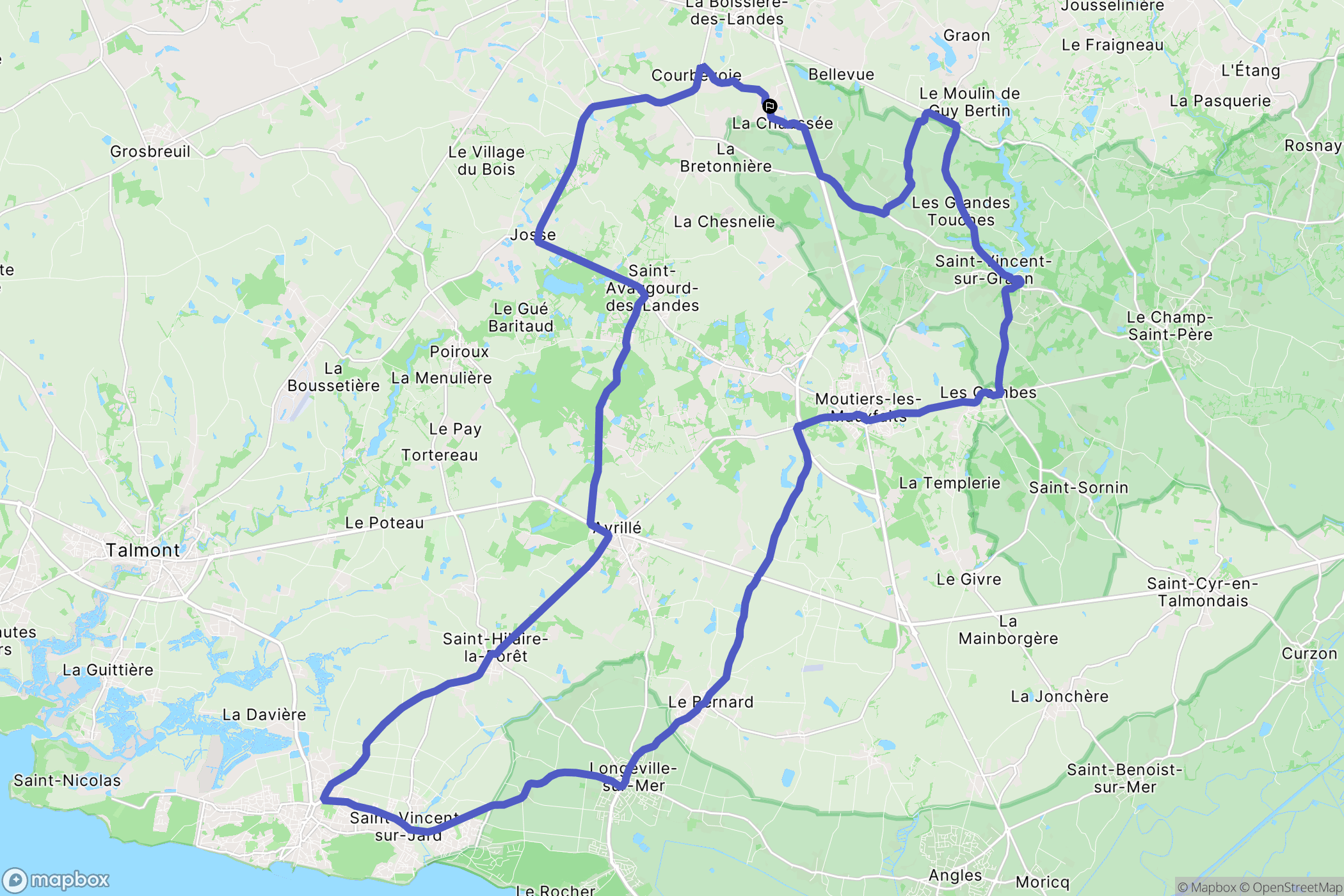La Boissière-des-Landes : carte du parcours de randonnée - France