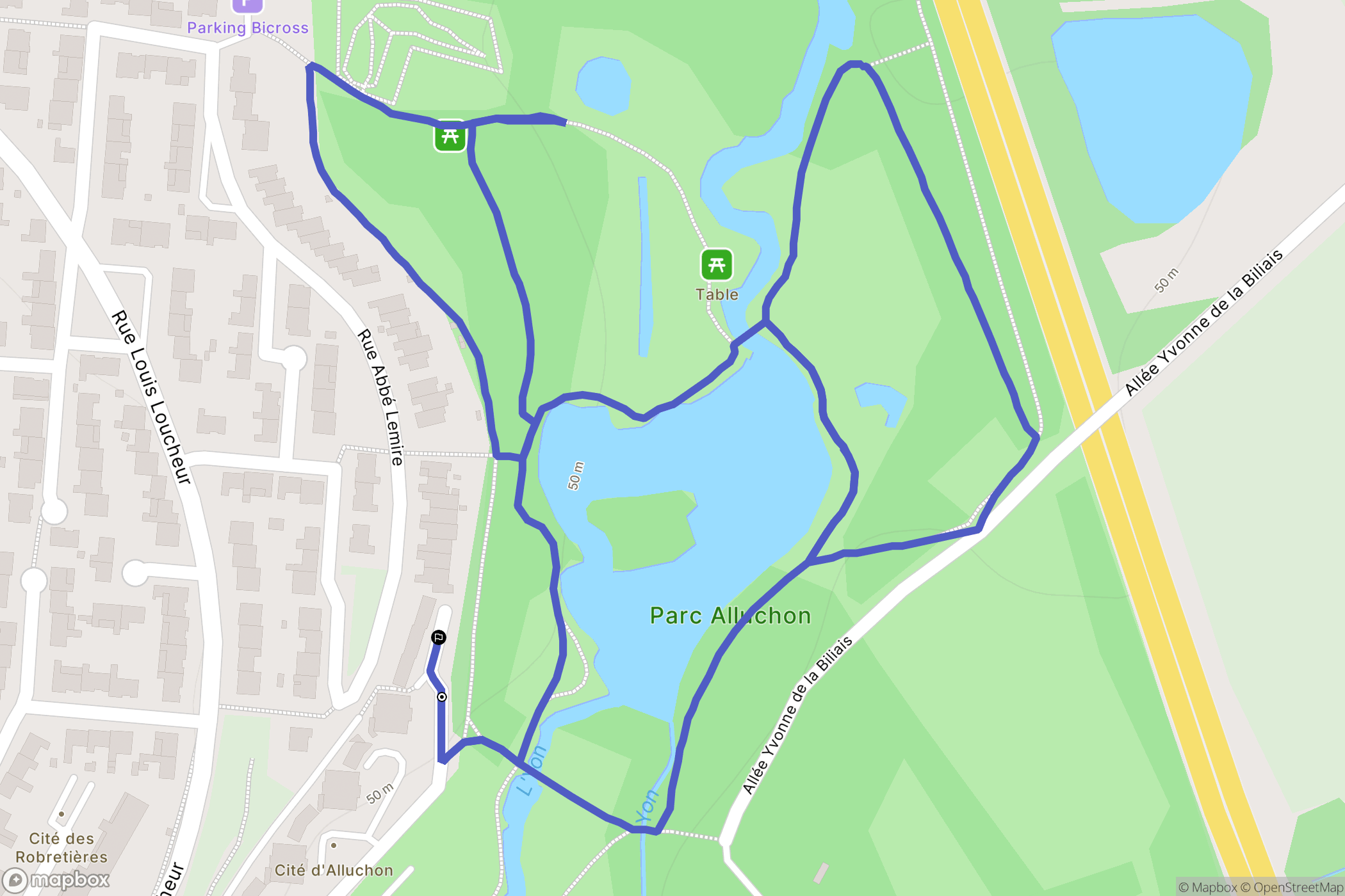 La Roche-sur-Yon : carte du parcours de randonnée - France