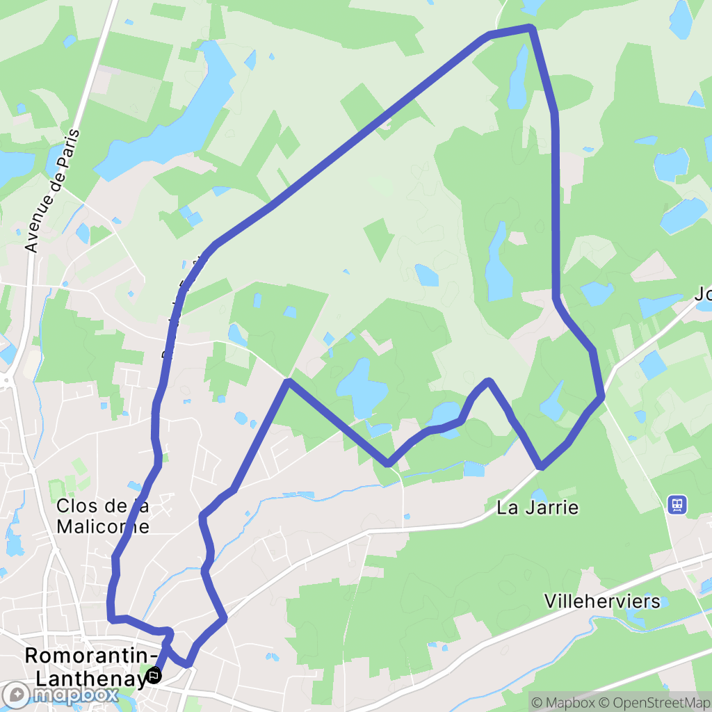 Romorantin-Lanthenay : carte du parcours de randonnée - France
