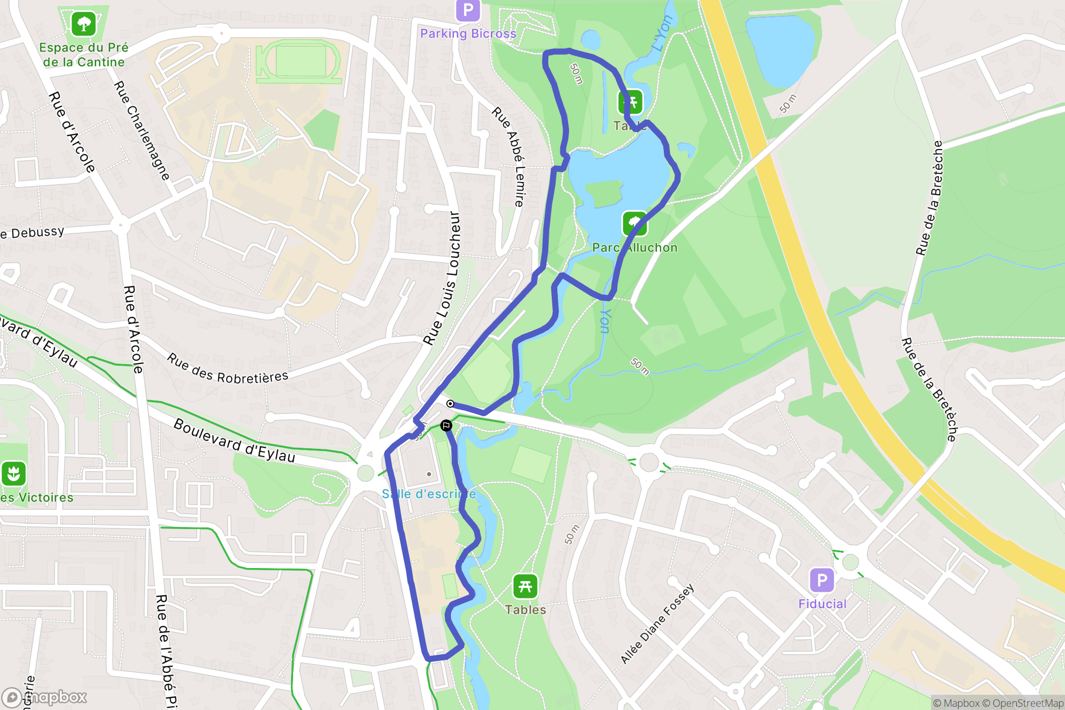 La Roche-sur-Yon : carte du parcours de randonnée - France
