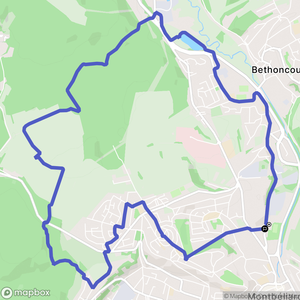 Montbéliard : carte du parcours de randonnée - France
