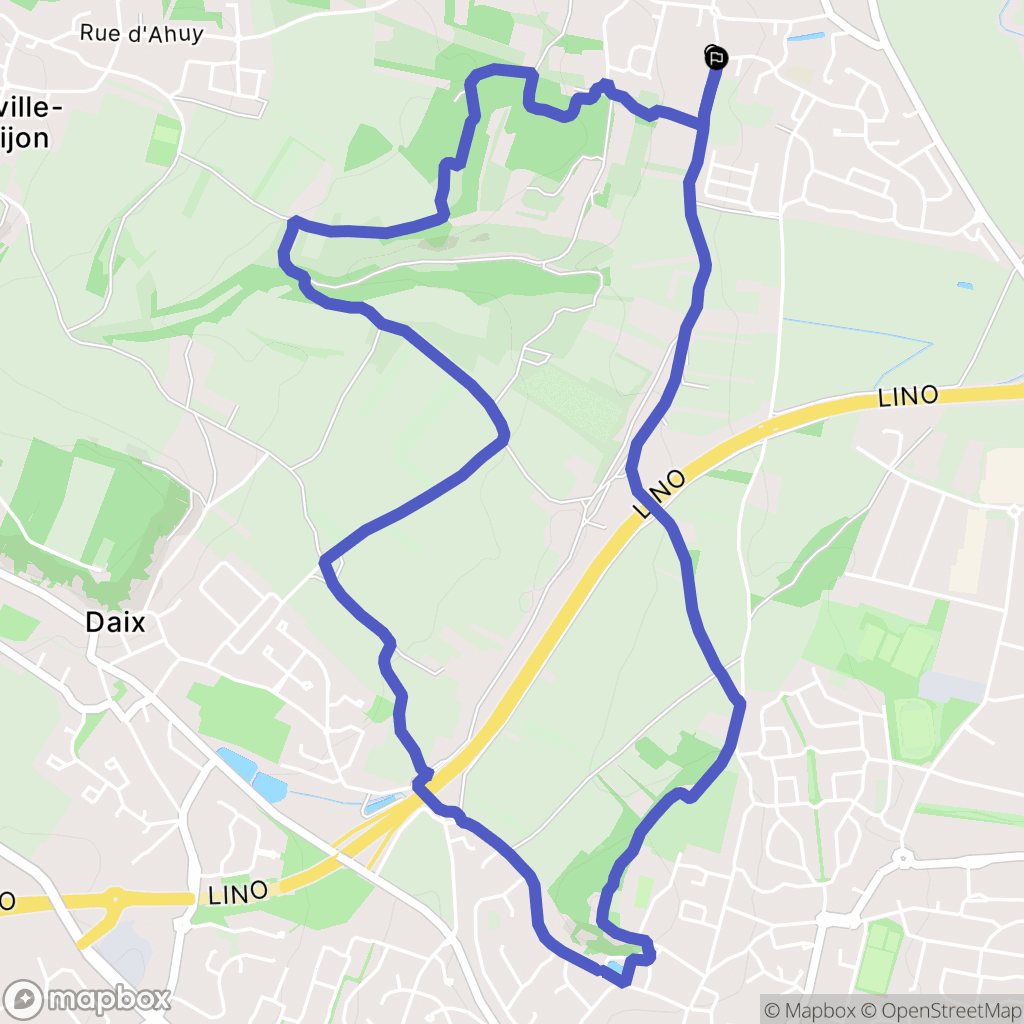 Ahuy : carte du parcours de randonnée - France