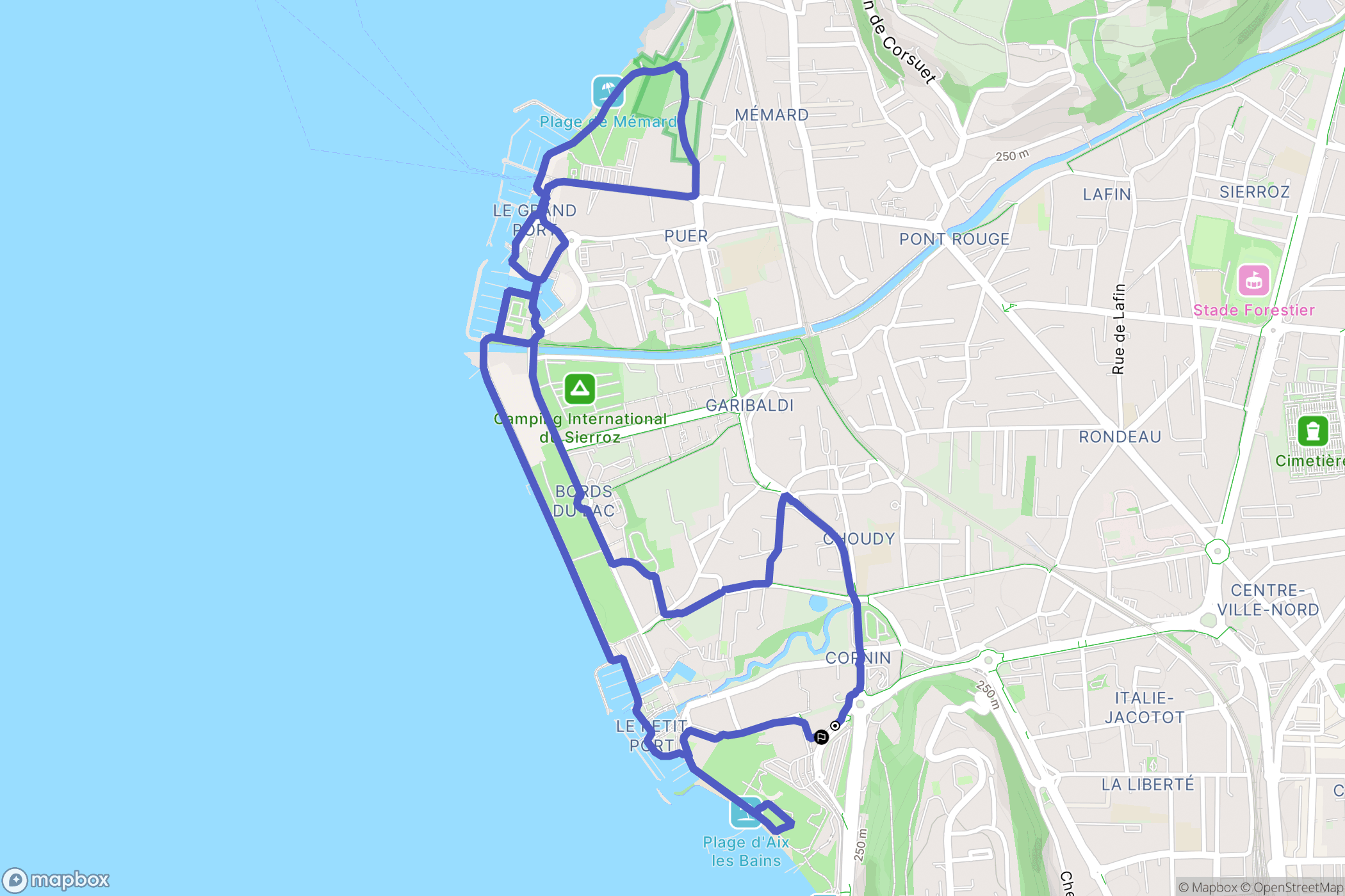 Aix les bains: routekaart voor buitenactiviteiten - France