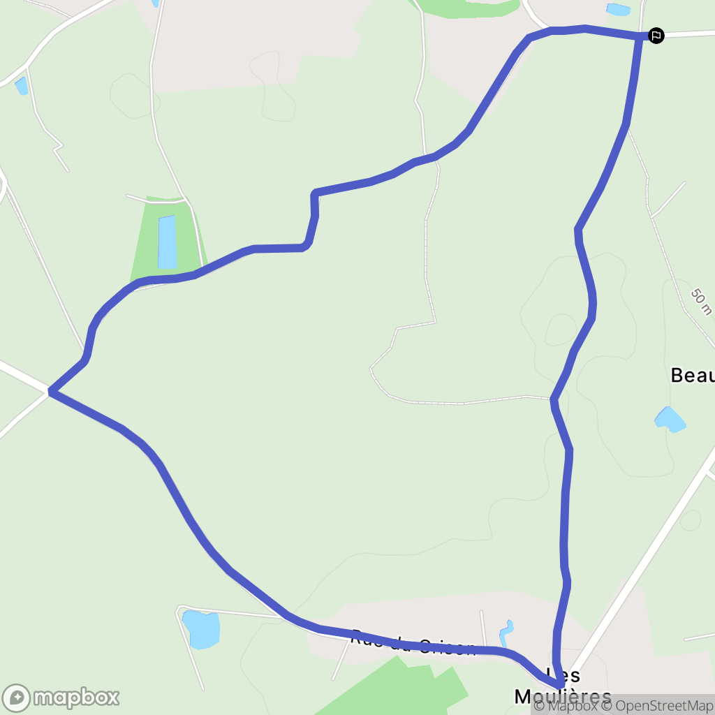 Beaulieu-Sous-la-Roche : carte du parcours de randonnée - France