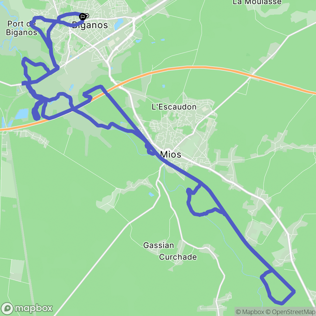 Biganos : carte du parcours de randonnée - France