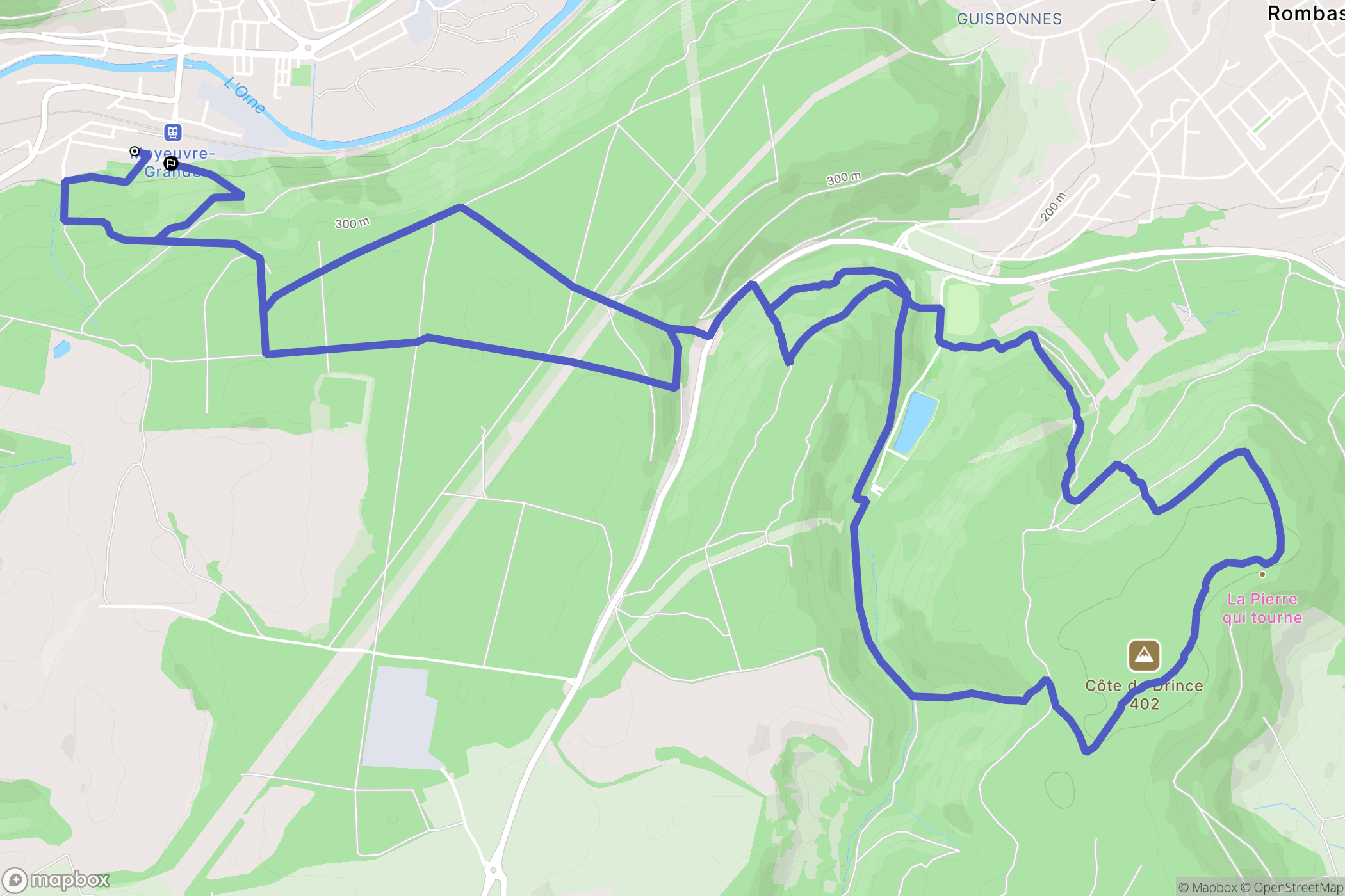 Moyeuvre-Grande : carte du parcours de randonnée - France