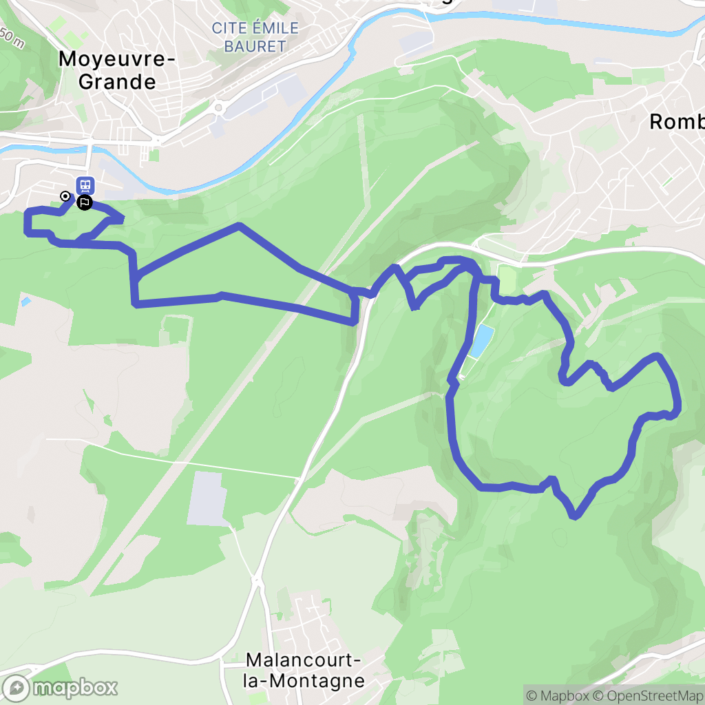 Moyeuvre-Grande : carte du parcours de randonnée - France