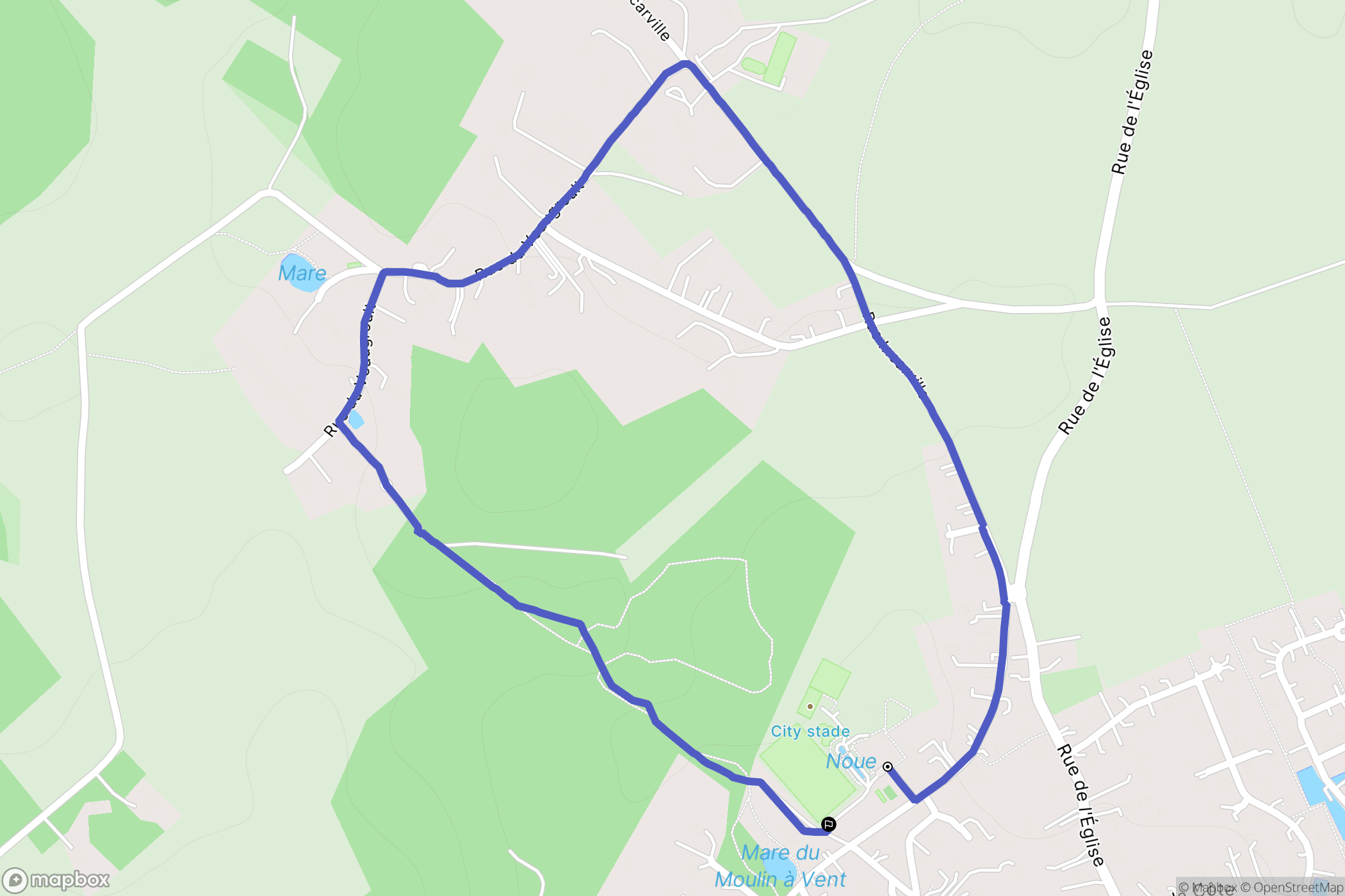 Saint-Aubin-Celloville : carte du parcours de randonnée - France