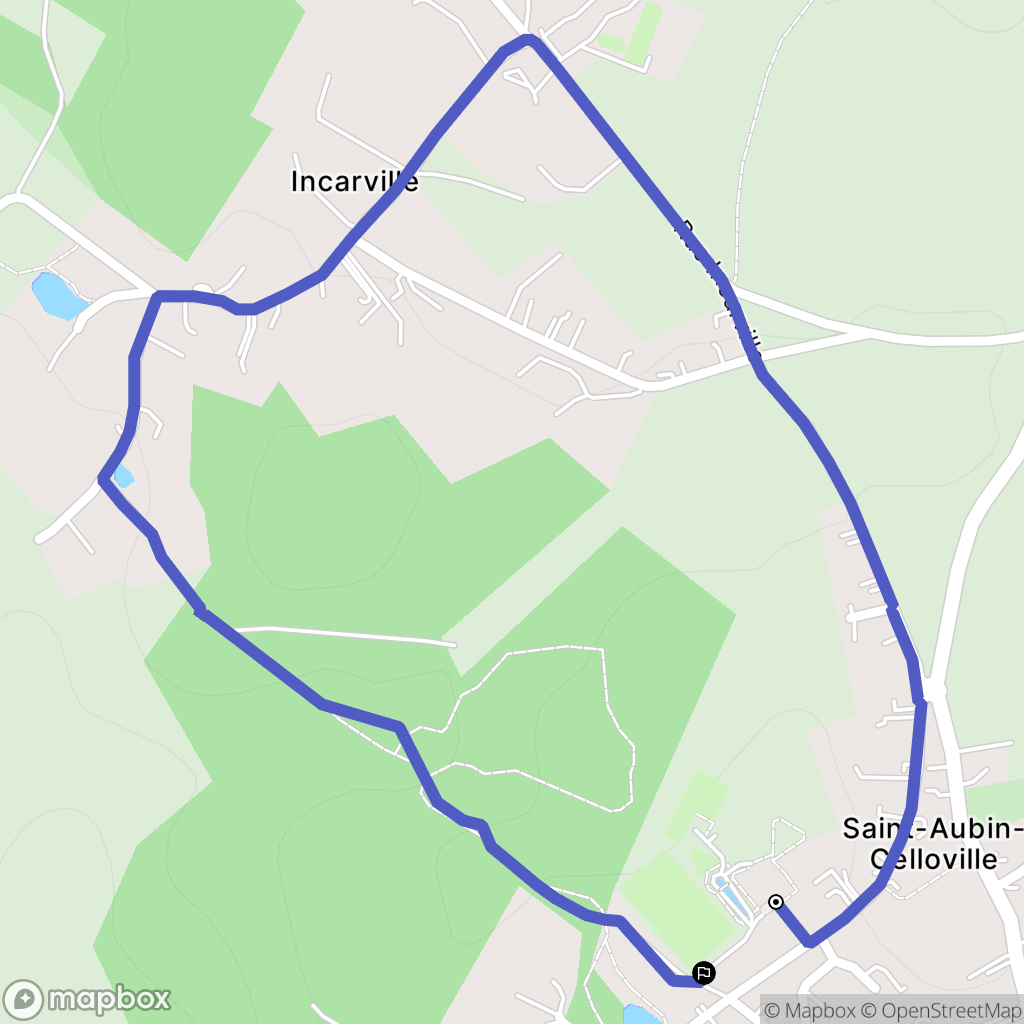 Saint-Aubin-Celloville : carte du parcours de randonnée - France