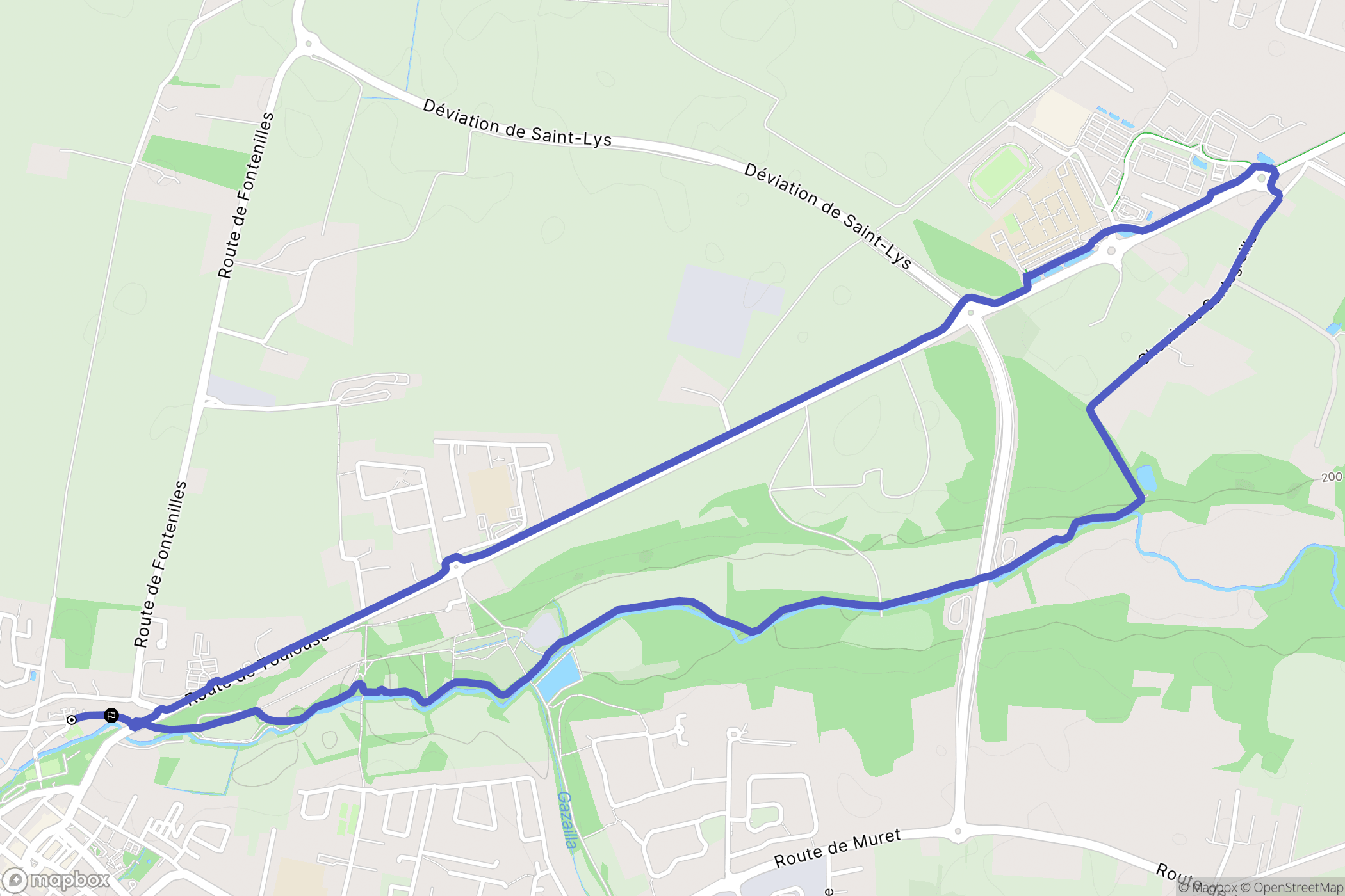 Saint-Lys : carte du parcours de randonnée - France