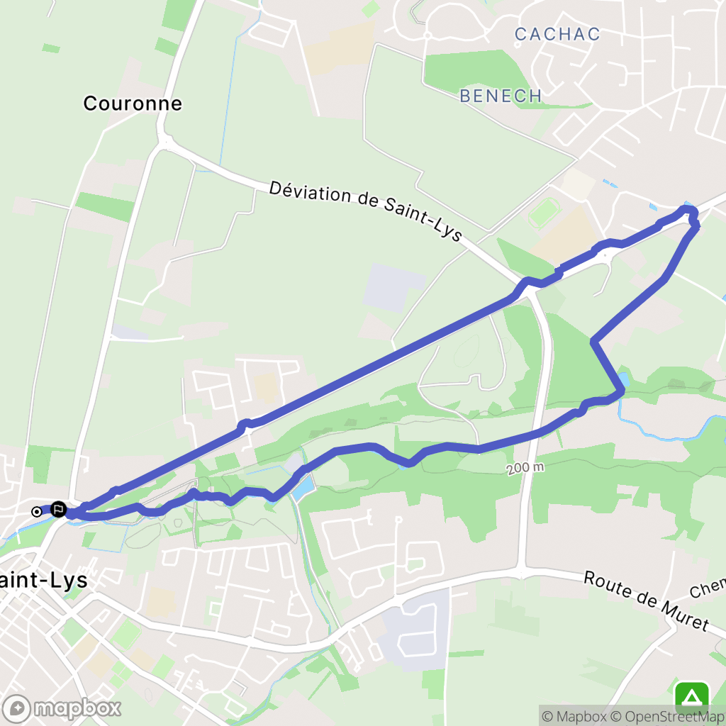 Saint-Lys : carte du parcours de randonnée - France