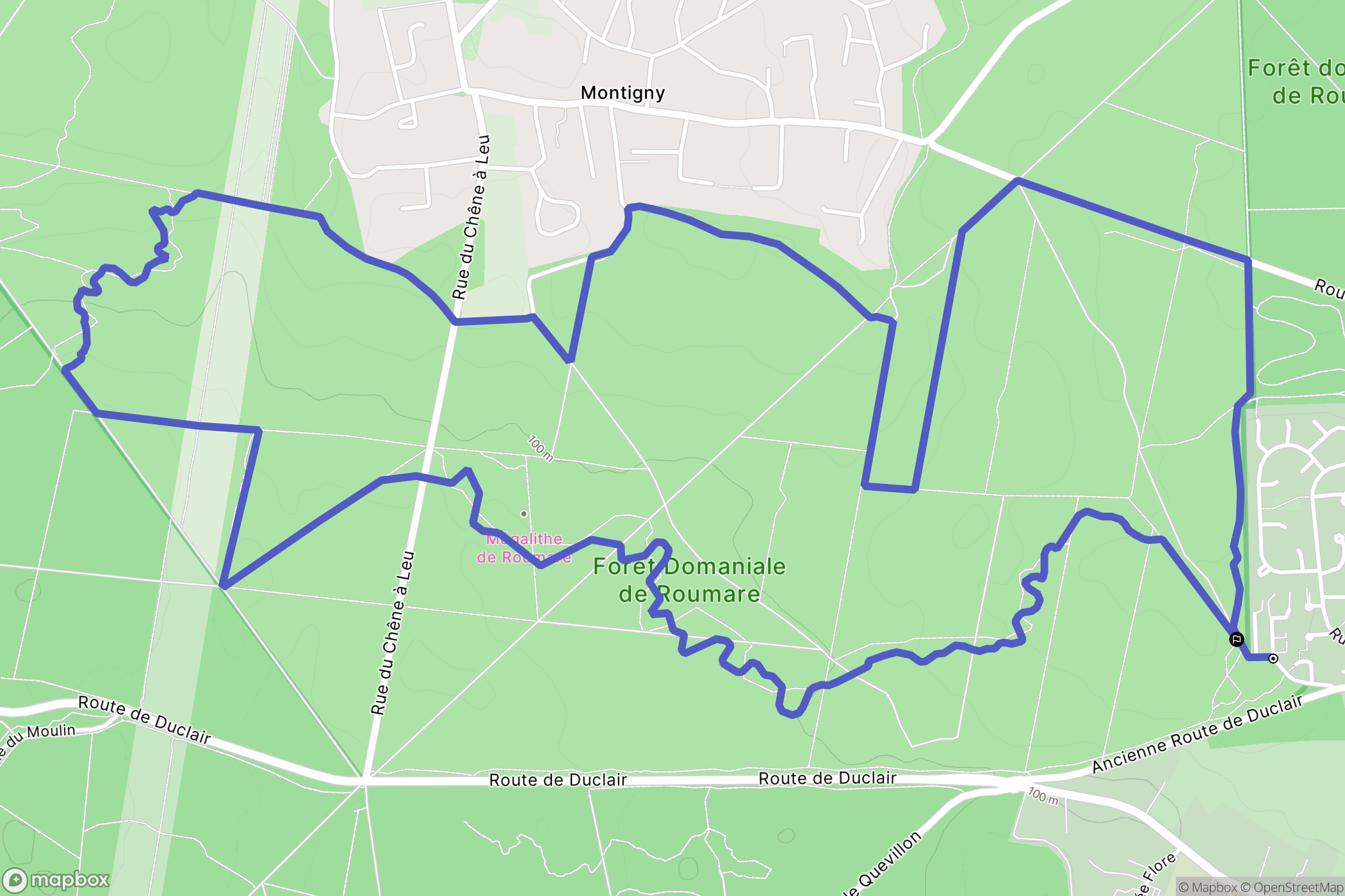 Canteleu : carte du parcours de randonnée - France