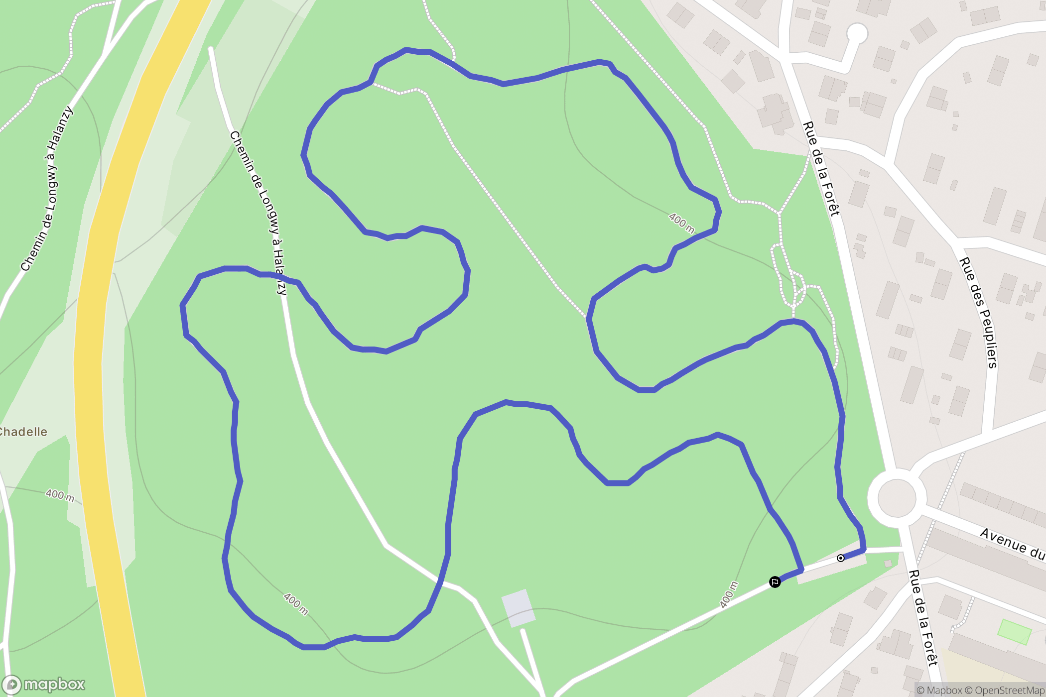 Longwy : carte du parcours de randonnée - France