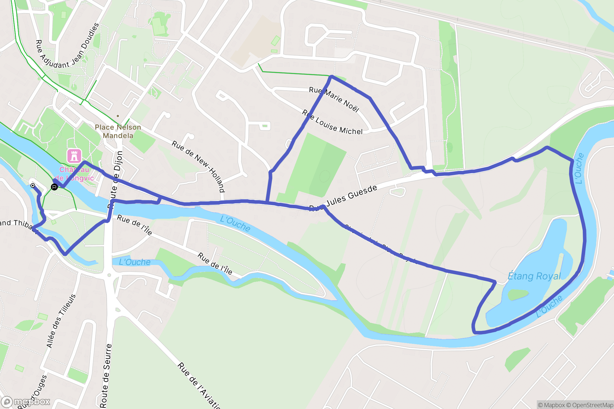 Longvic : carte du parcours de randonnée - France