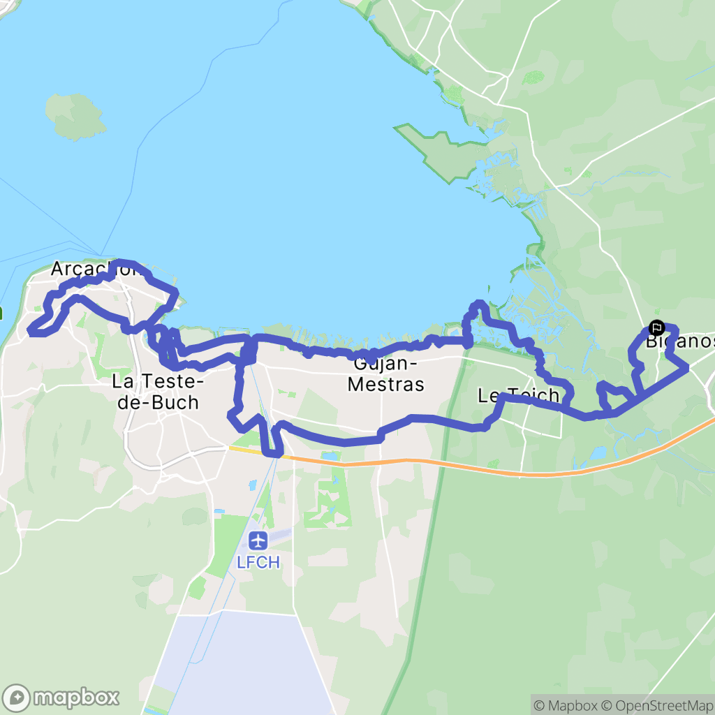 Biganos : carte du parcours de randonnée - France