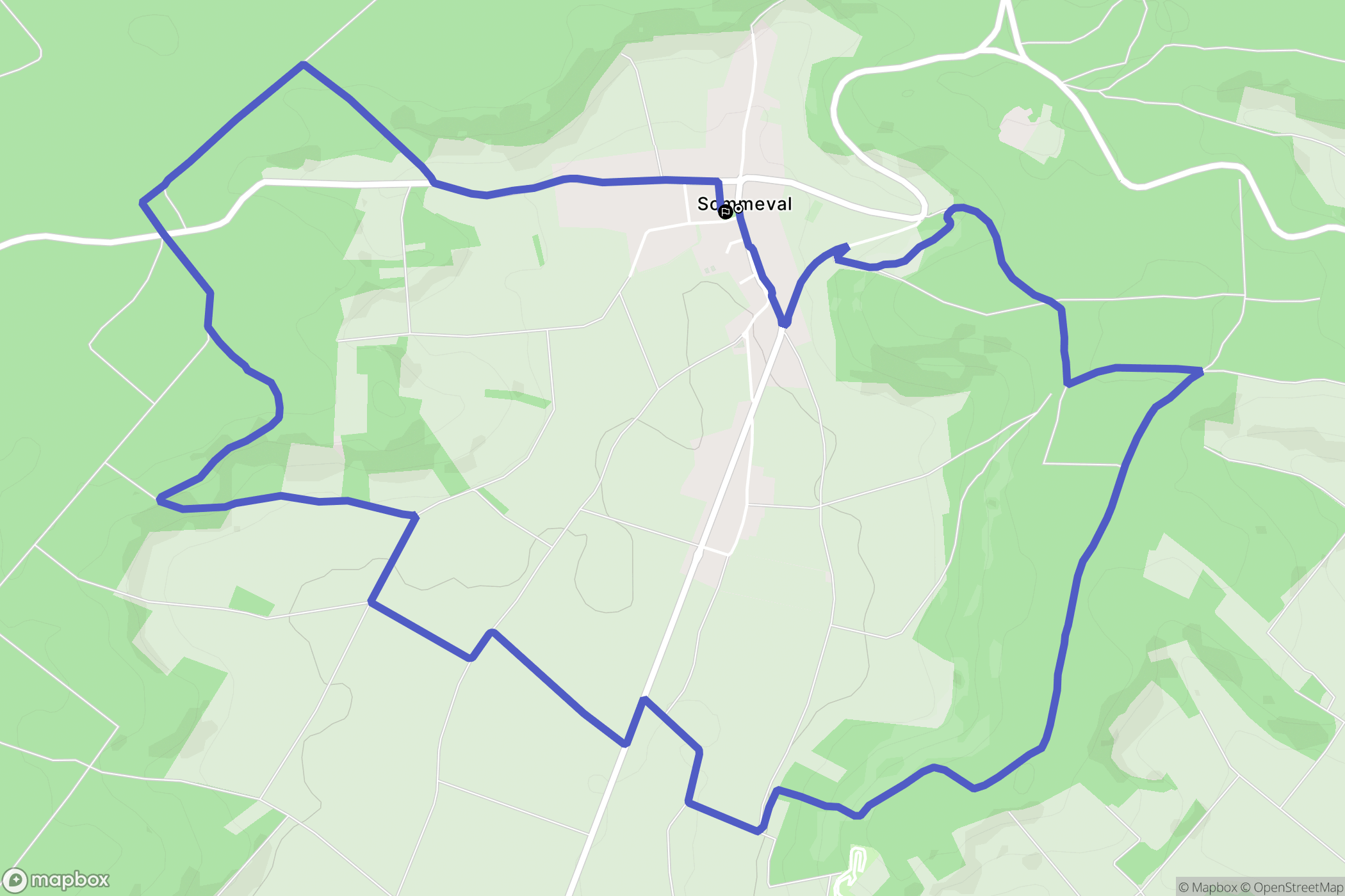 Sommeval : carte du parcours de randonnée - France