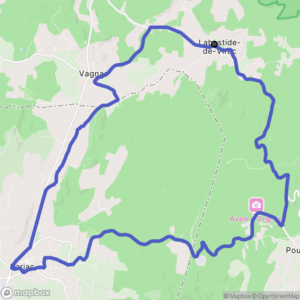 Labastide-de-Virac : carte du parcours de randonnée - France