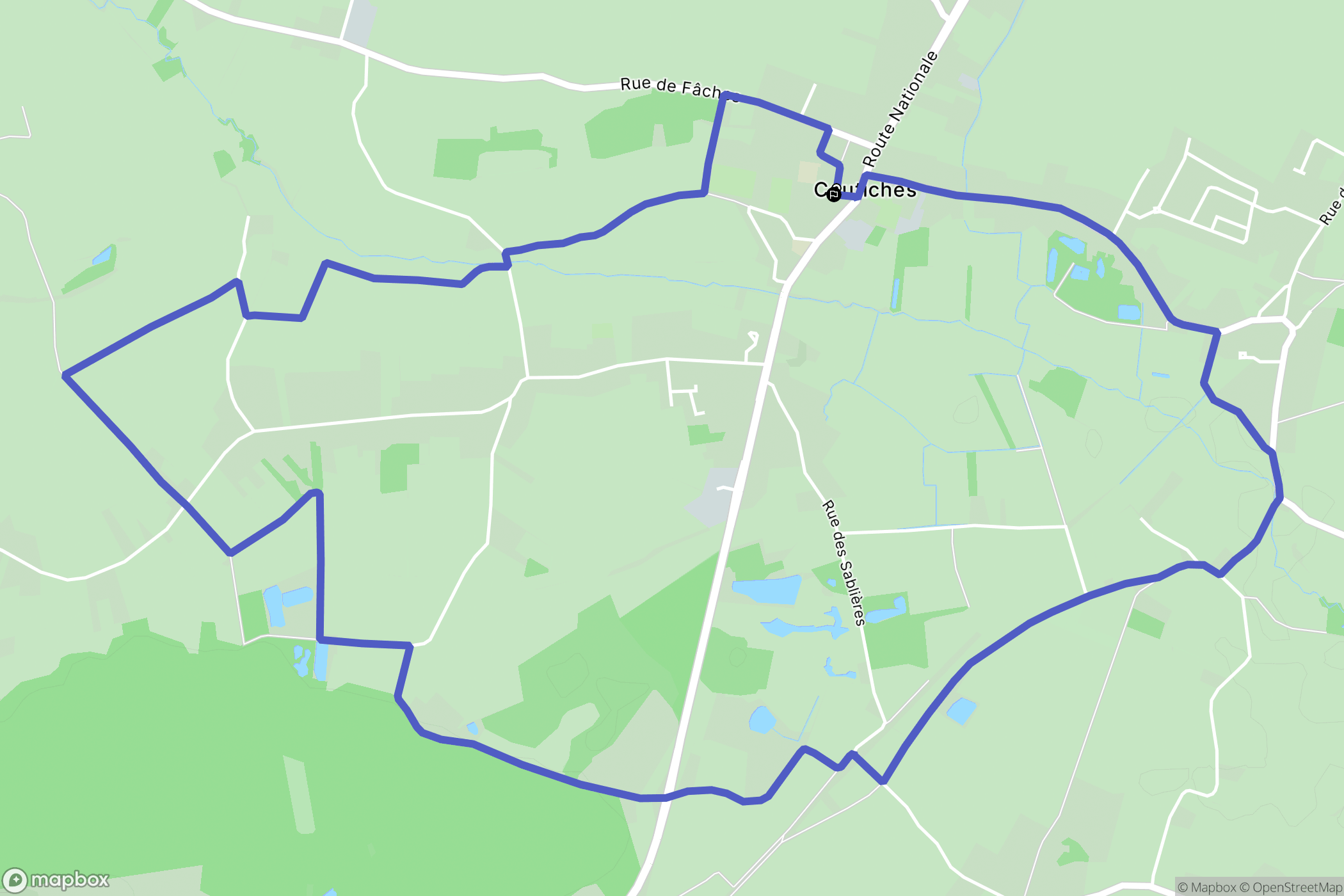 Coutiches : carte du parcours de randonnée - France