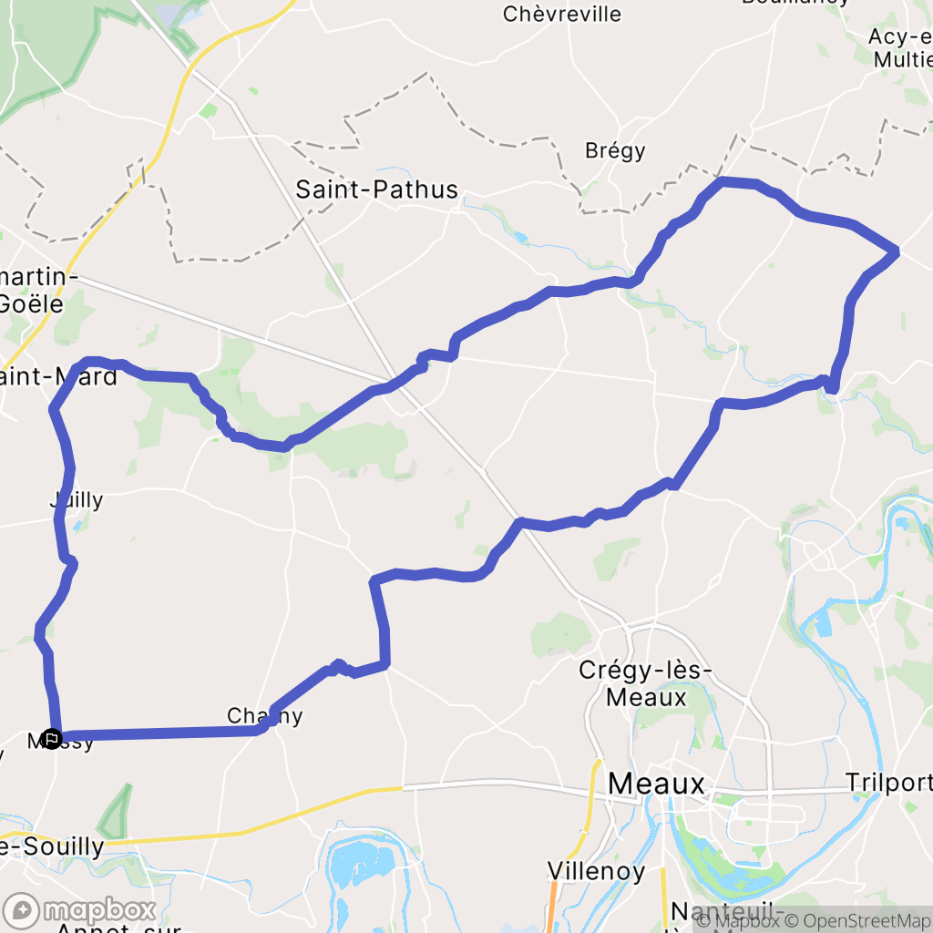Messy : carte du parcours de randonnée - France