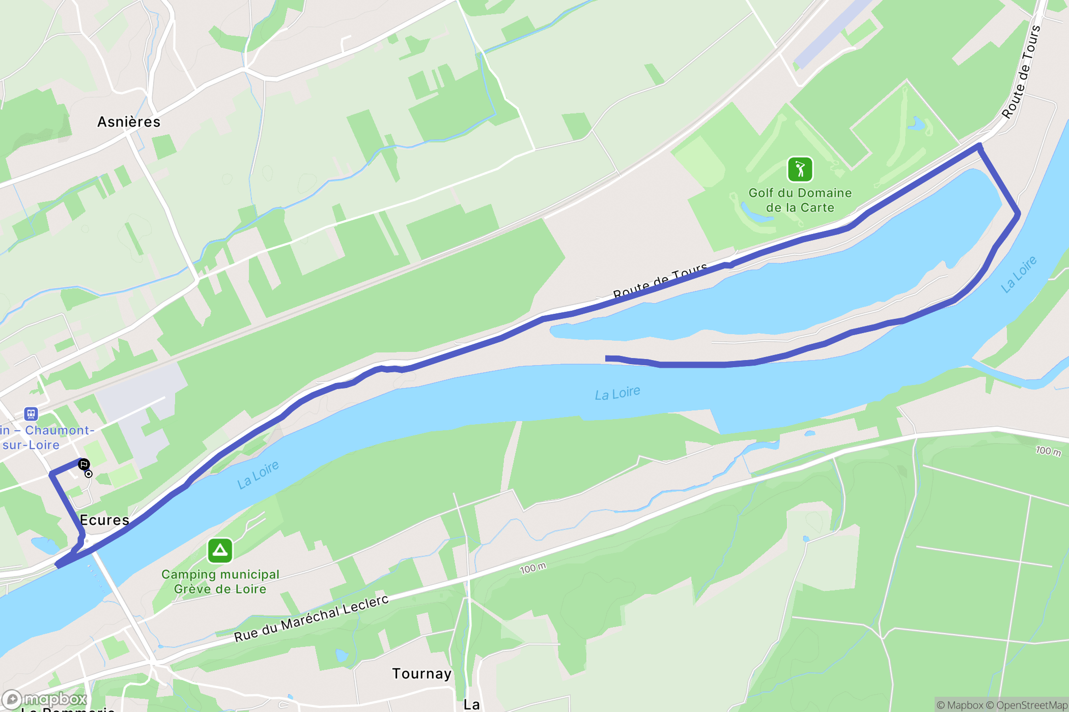 Veuzain-sur-Loire : carte du parcours de randonnée - France