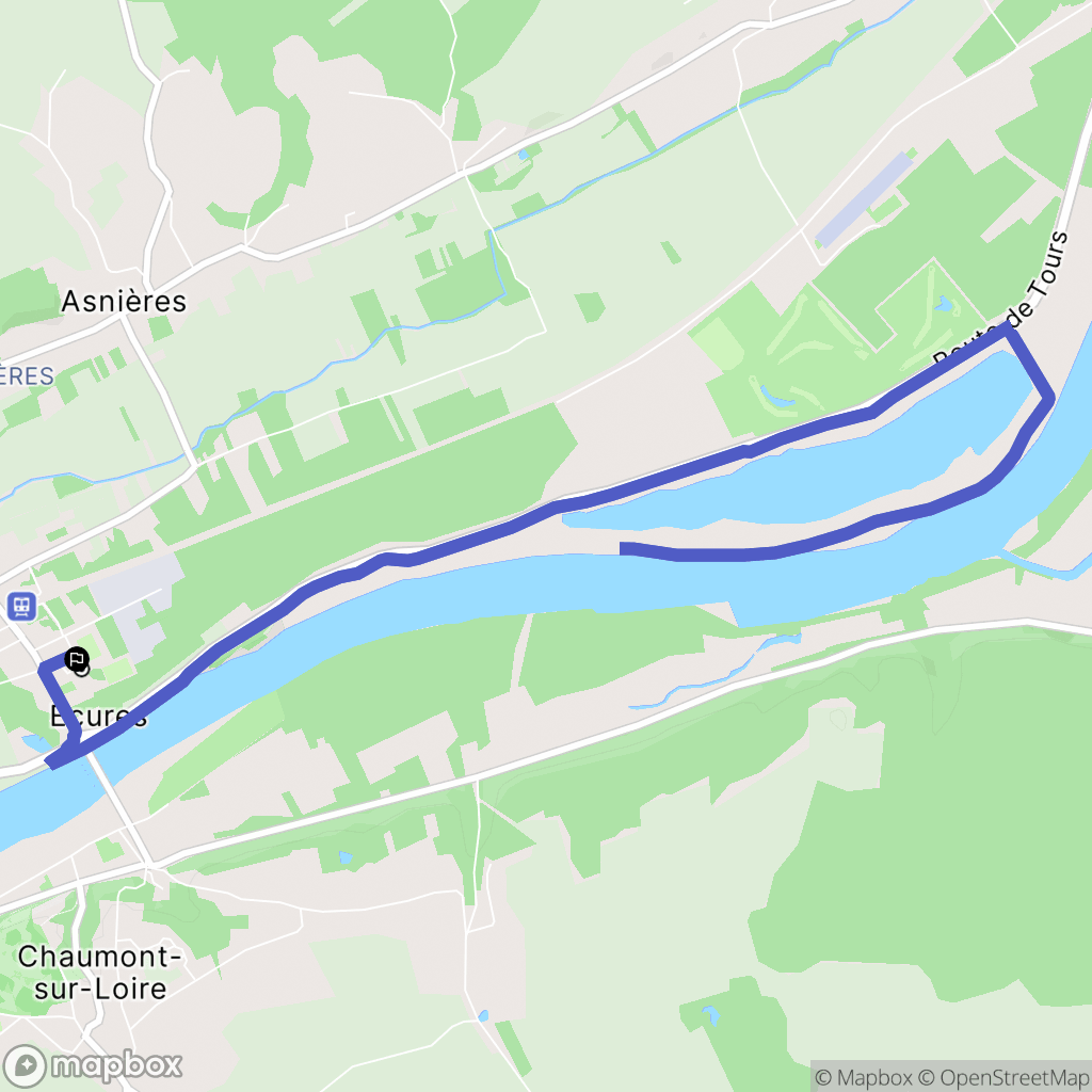 Veuzain-sur-Loire : carte du parcours de randonnée - France