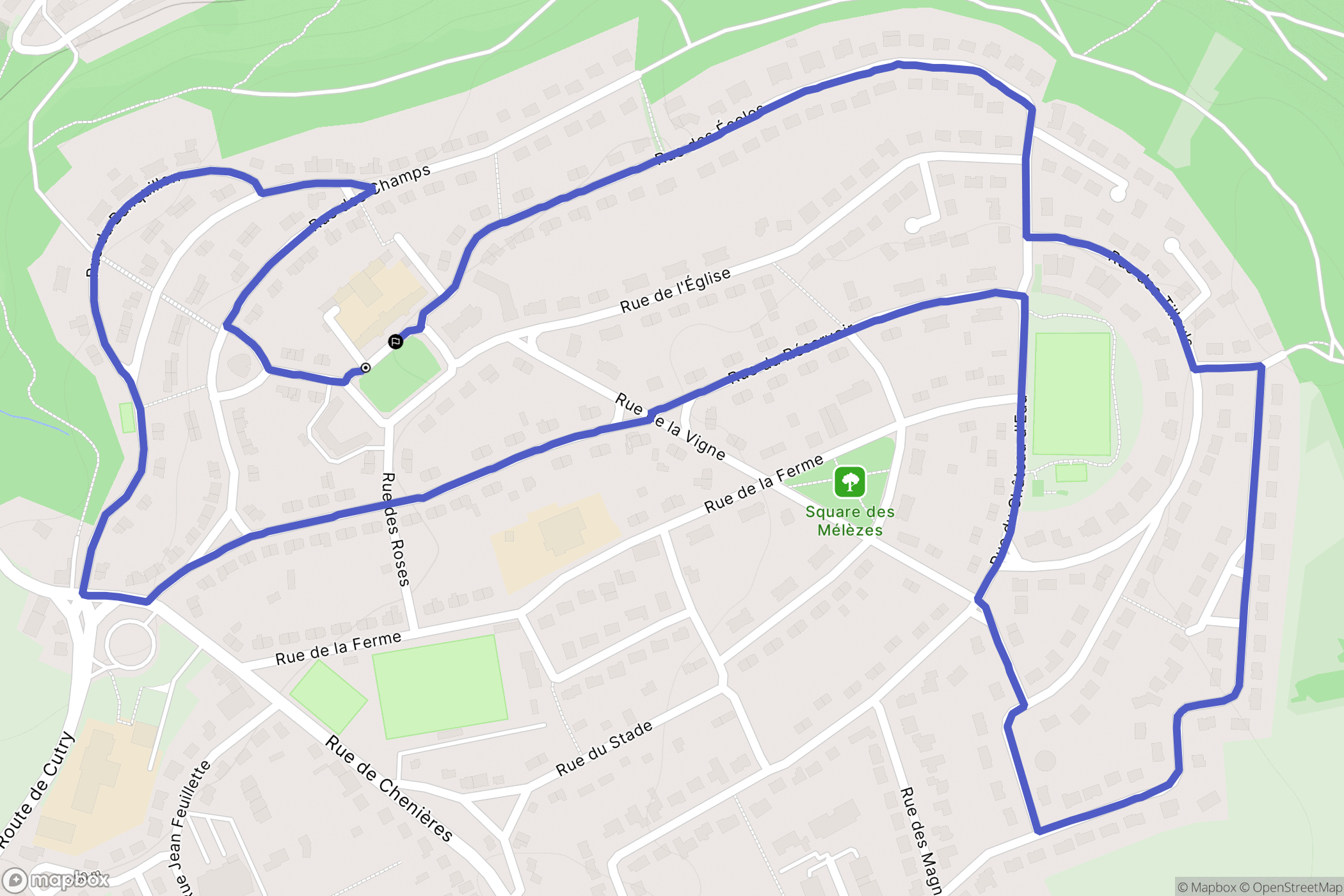 Réhon : carte du parcours de randonnée - France
