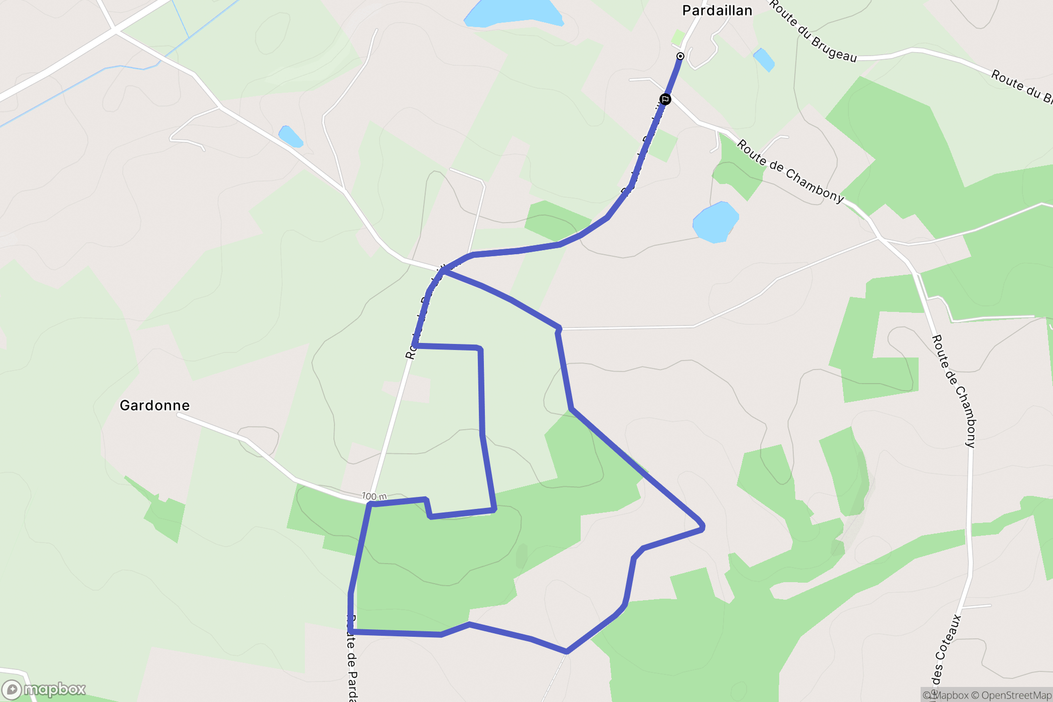 Pardaillan : carte du parcours de randonnée - France