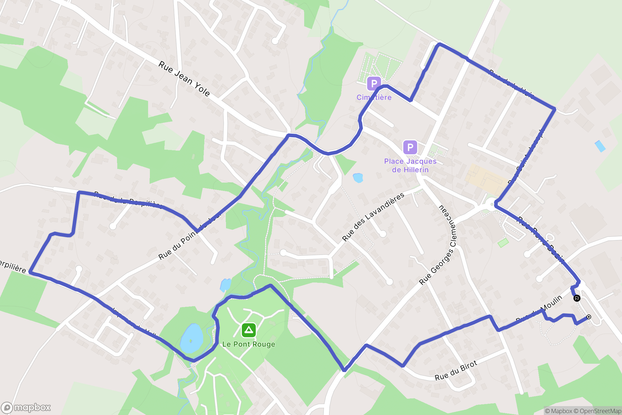 Saint-Révérend : carte du parcours de randonnée - France