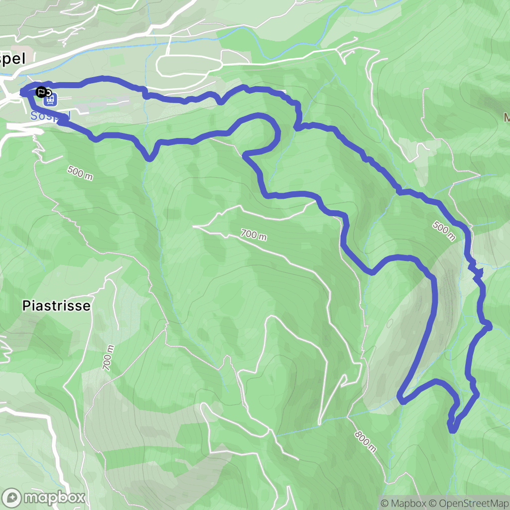 Sospel : carte du parcours de randonnée - France