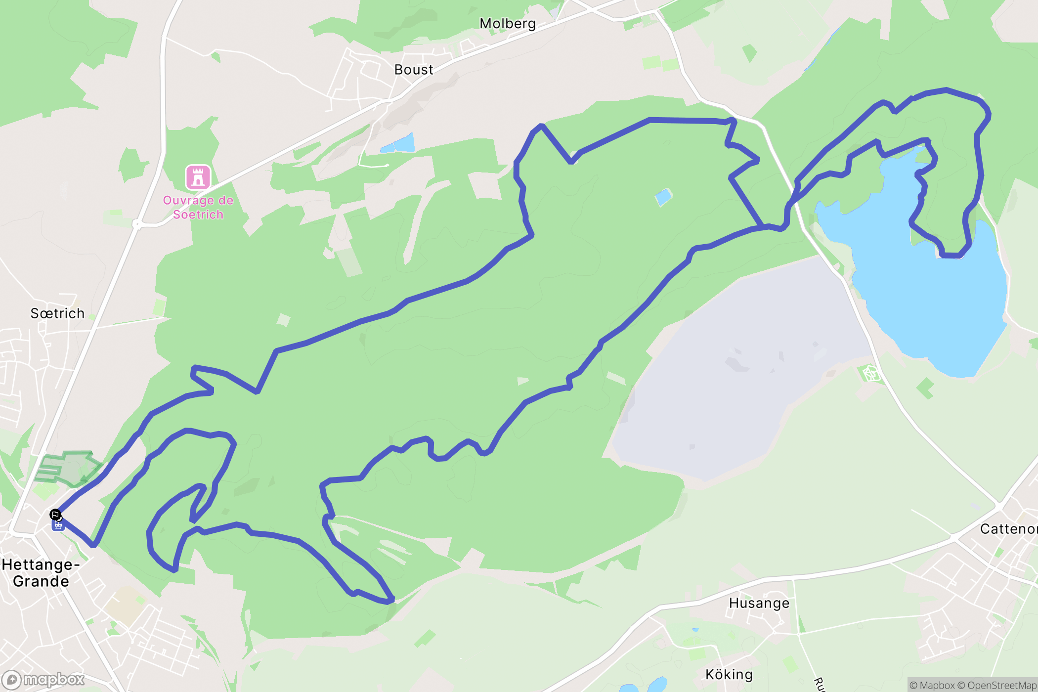 Hettange-Grande : carte du parcours de randonnée - France