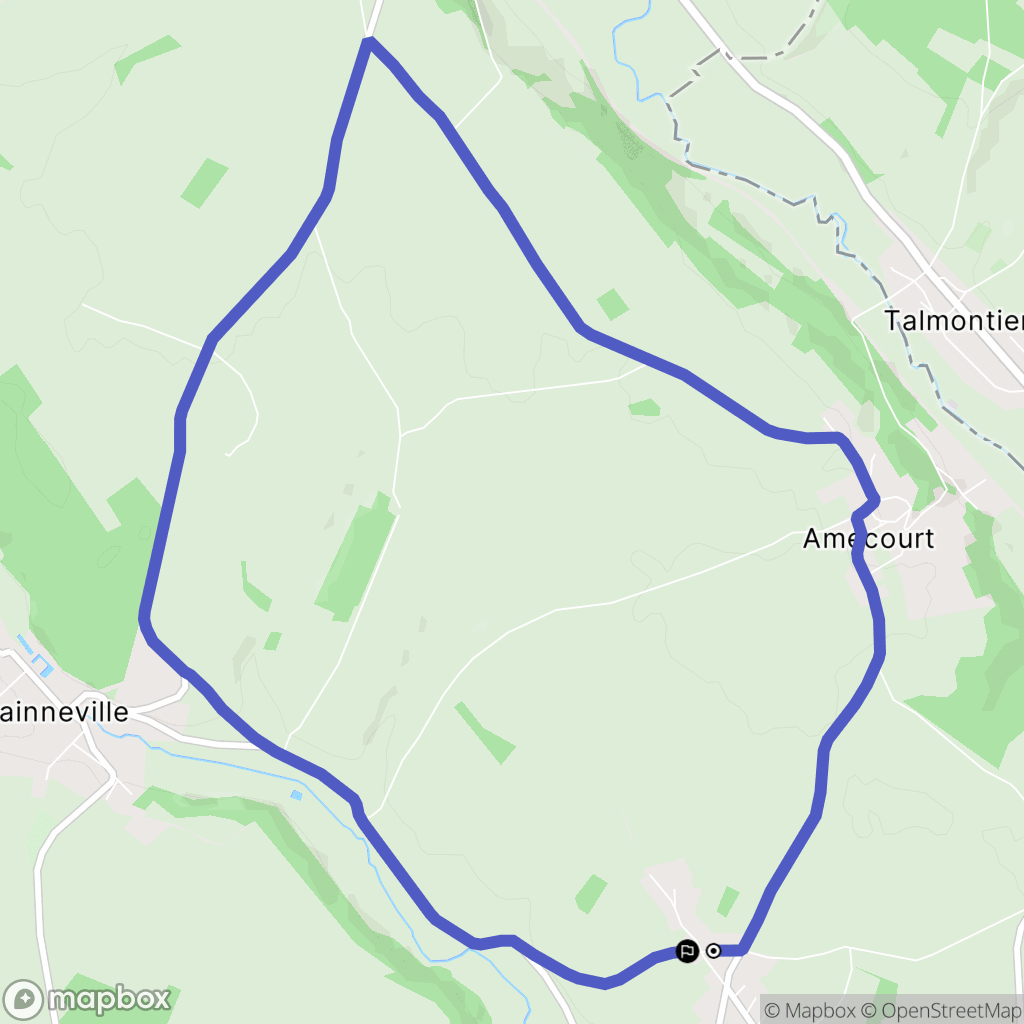Hébécourt : carte du parcours de randonnée - France