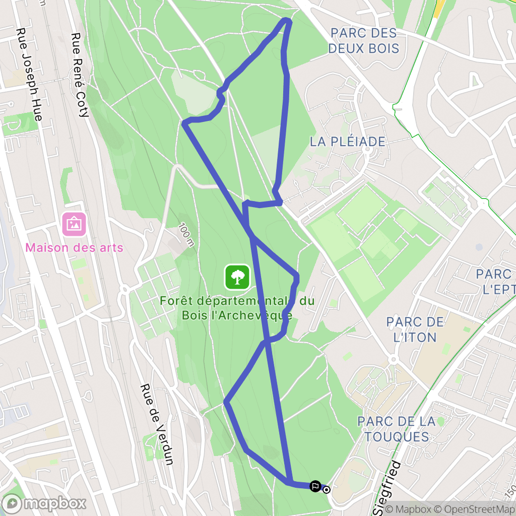Mont-Saint-Aignan : carte du parcours de randonnée - France