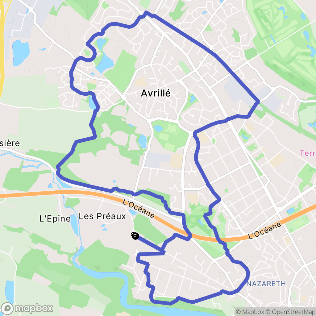 Avrillé : carte du parcours de randonnée - France
