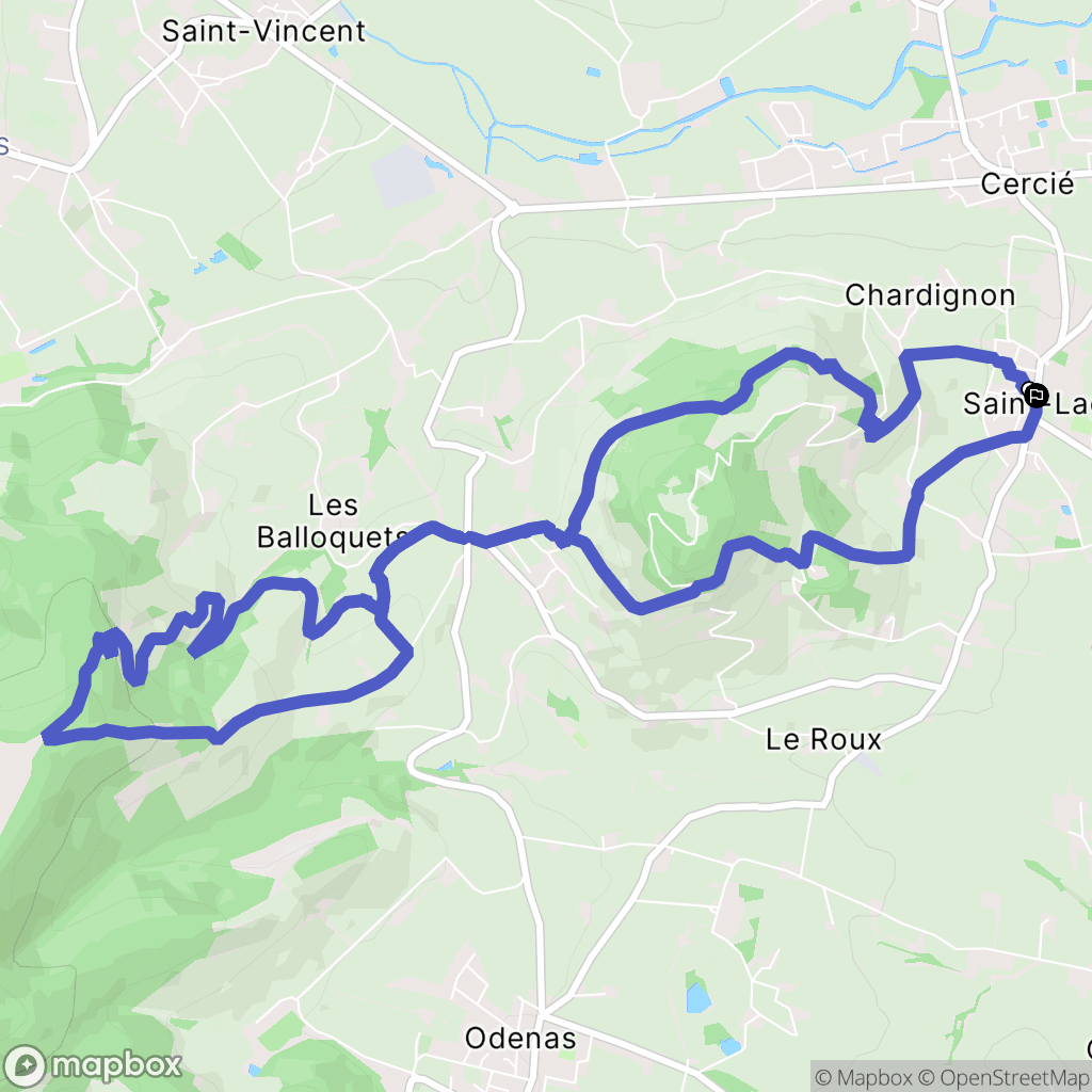 Saint-Lager : carte du parcours de randonnée - France