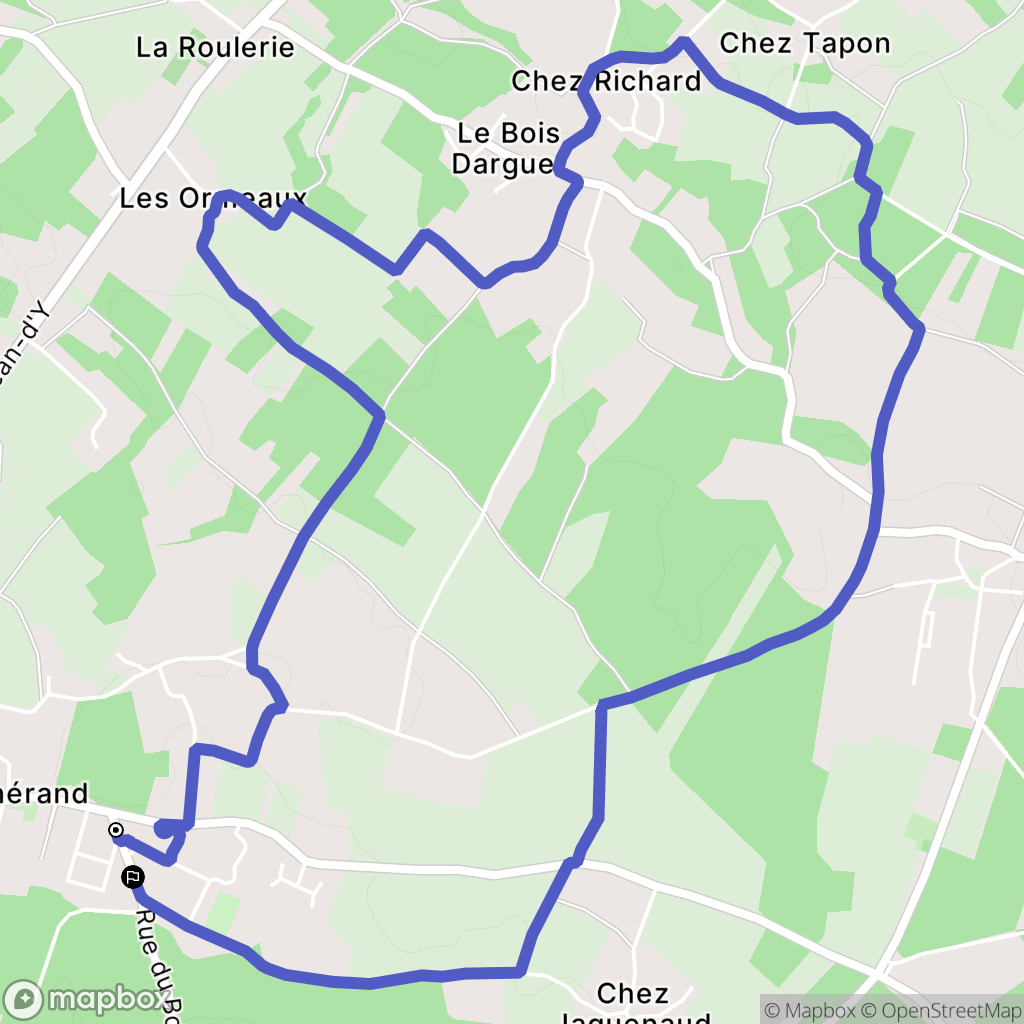 Vénérand : carte du parcours de randonnée - France