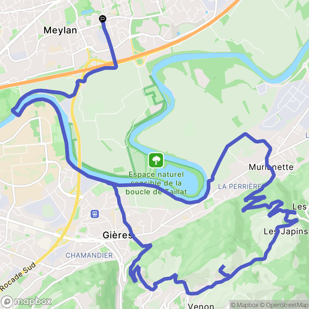 Meylan : carte du parcours de randonnée - France