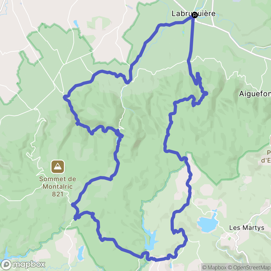 Labruguière : carte du parcours de randonnée - France